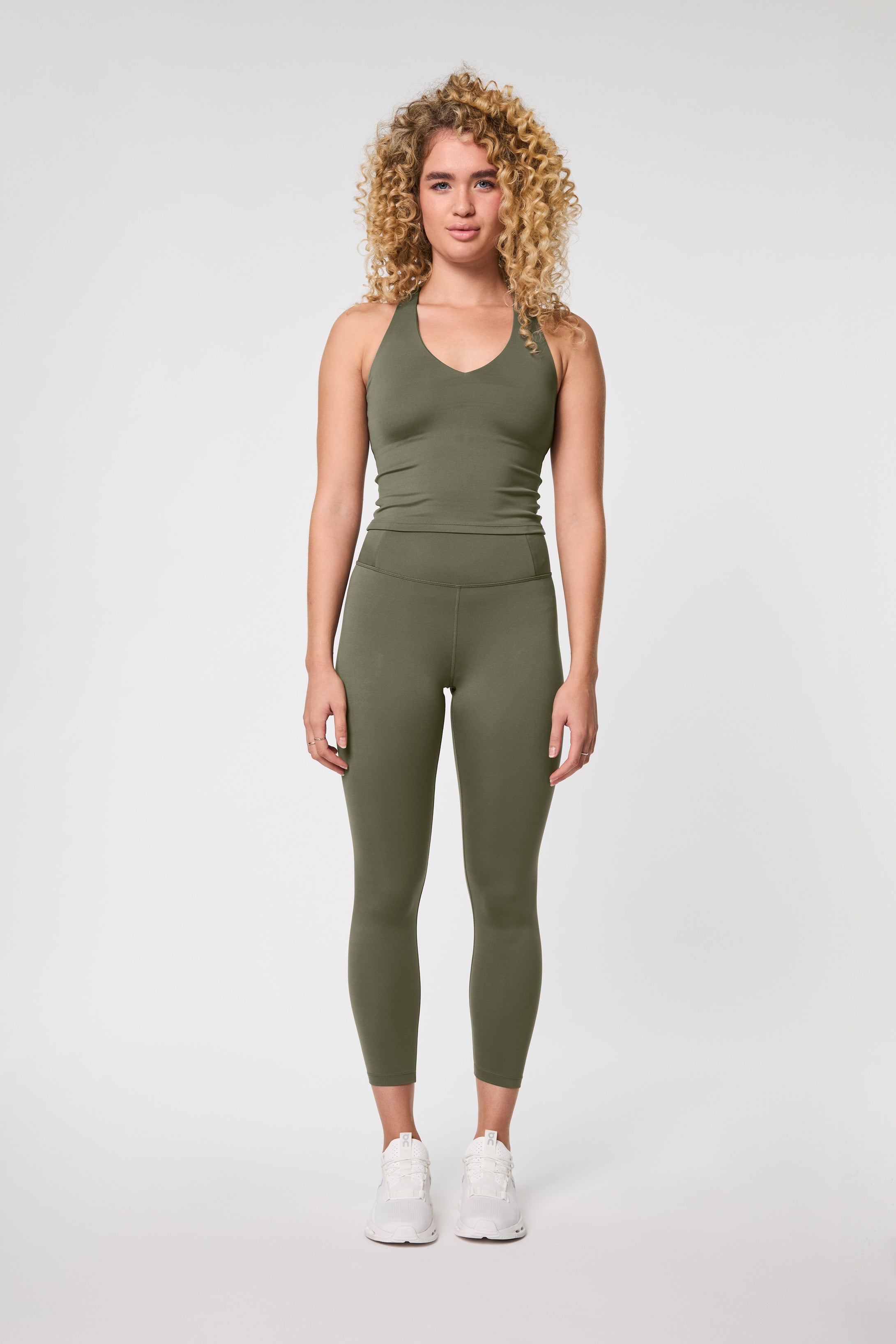 Float Zoe Tank, Cross-Back, Cured Green