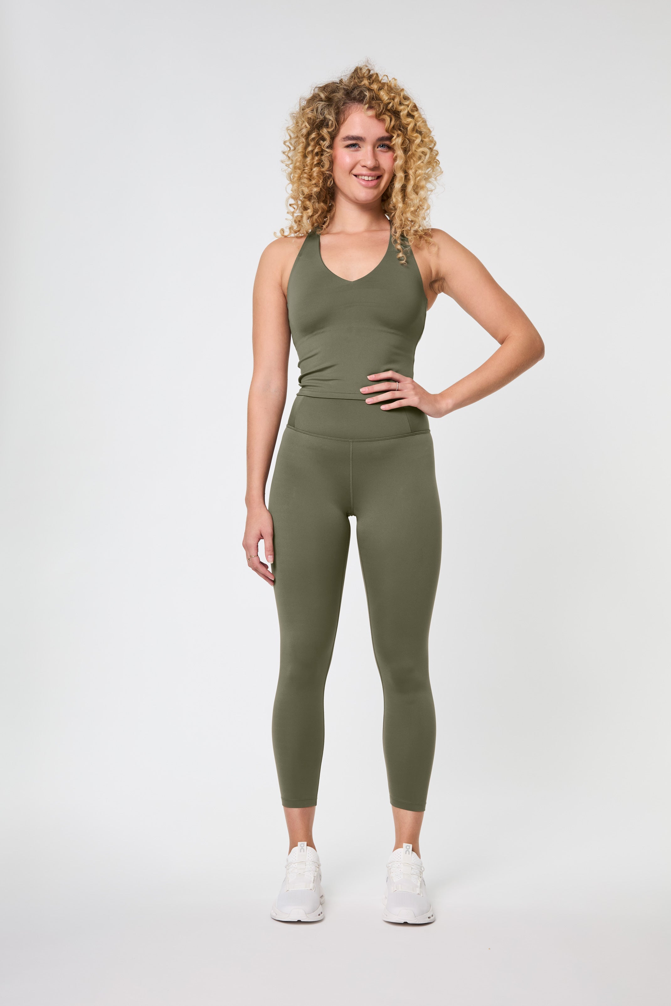 Float Zoe Tank, Cross-Back, Cured Green