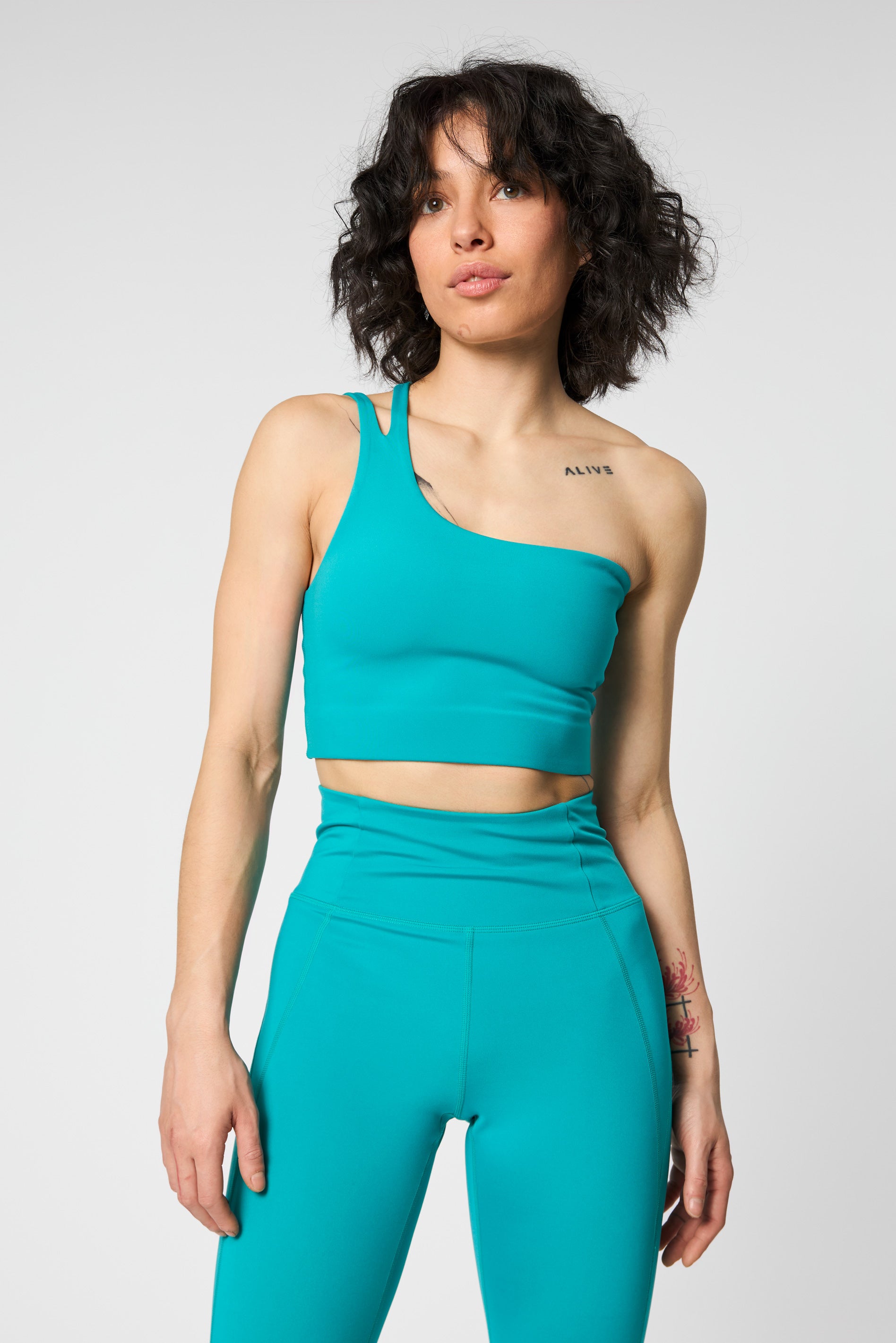 Uma One Shoulder Bra, Peacock