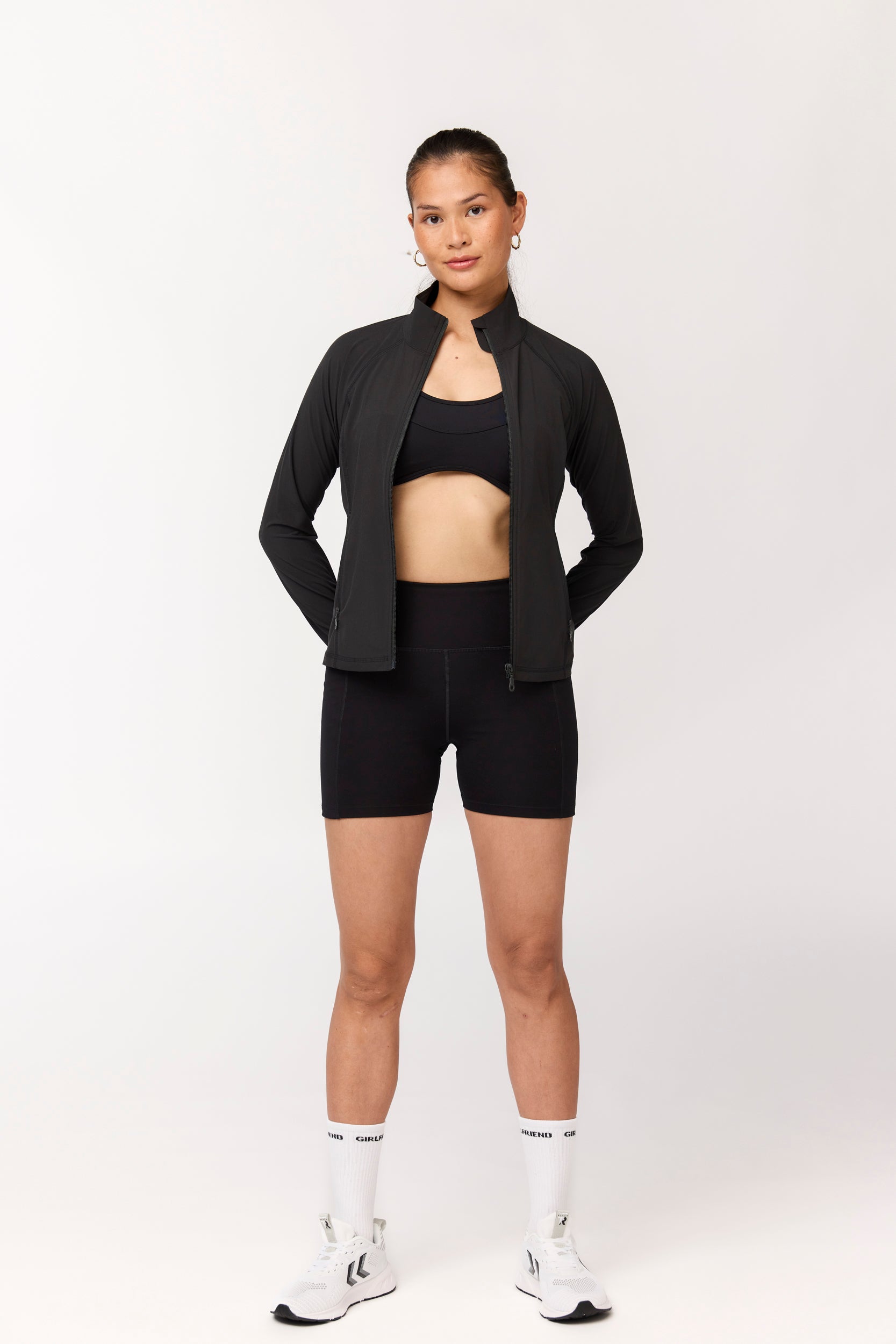 Estrella Fitted Run Jacket, Black