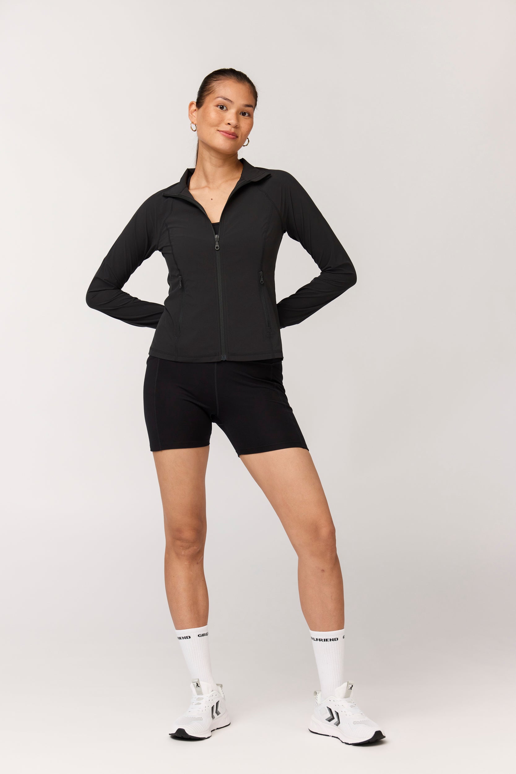 Estrella Fitted Run Jacket, Black