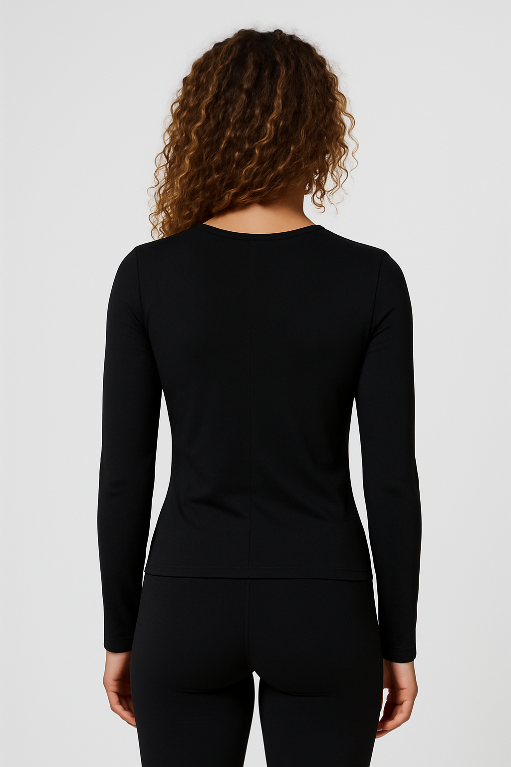Reset Fitted Long Sleeve Tee, Black