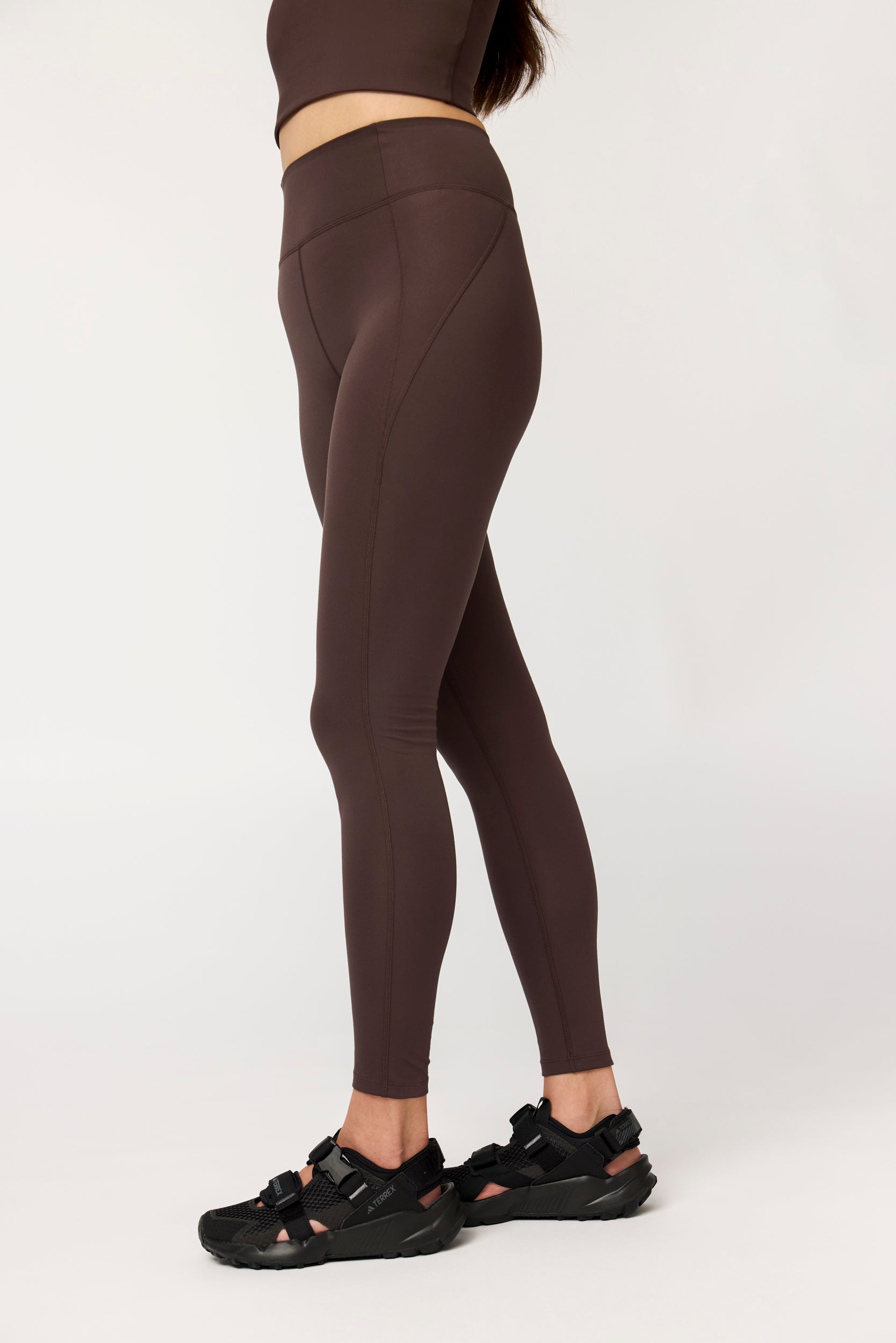 Compressive High-Rise Legging, Long, Driftwood