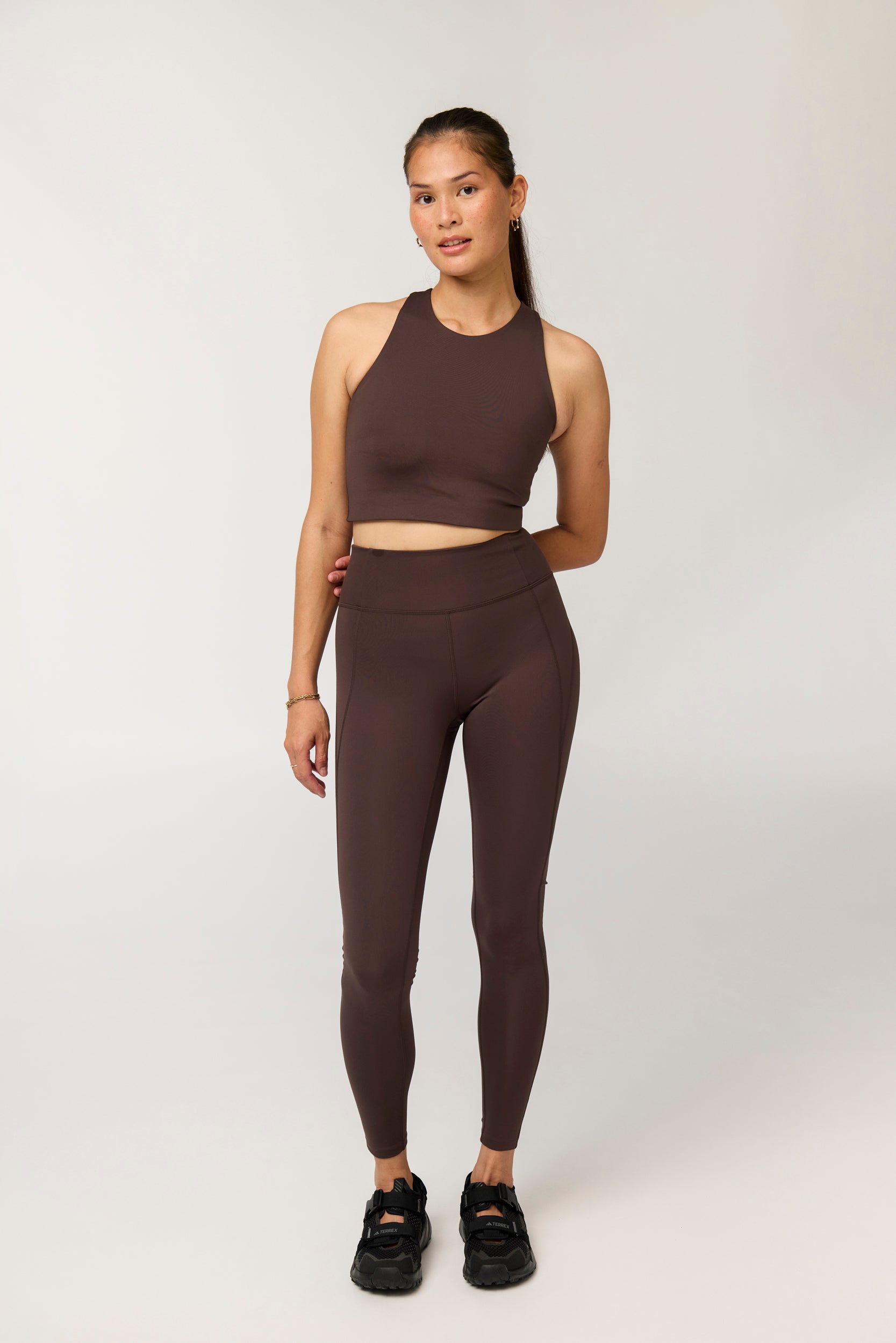Compressive High-Rise Legging, Long, Driftwood