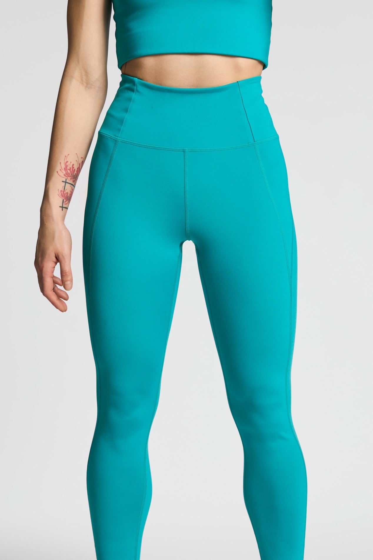 Compressive High-Rise Legging, Long, Peacock