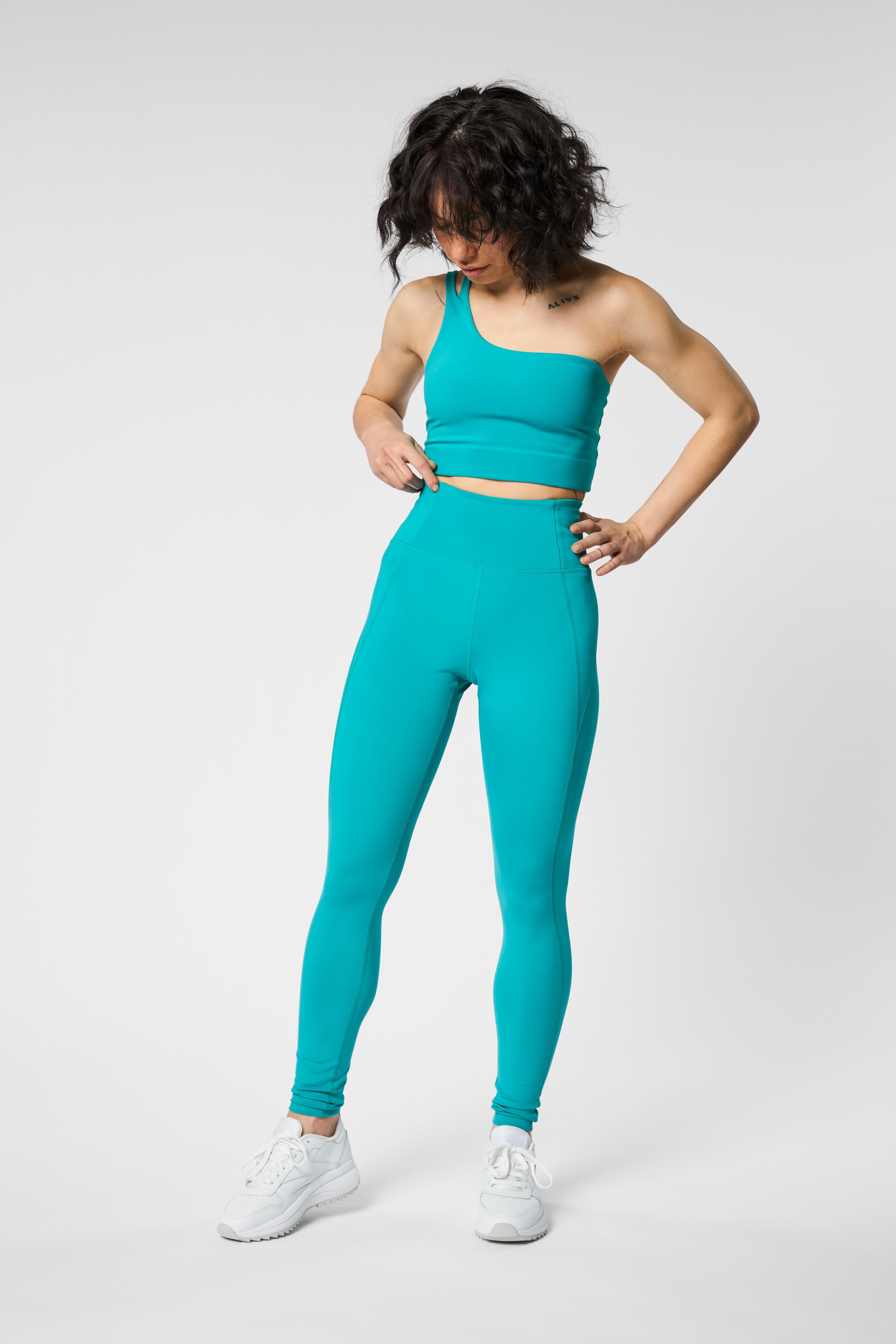 Compressive High-Rise Legging, Long, Peacock