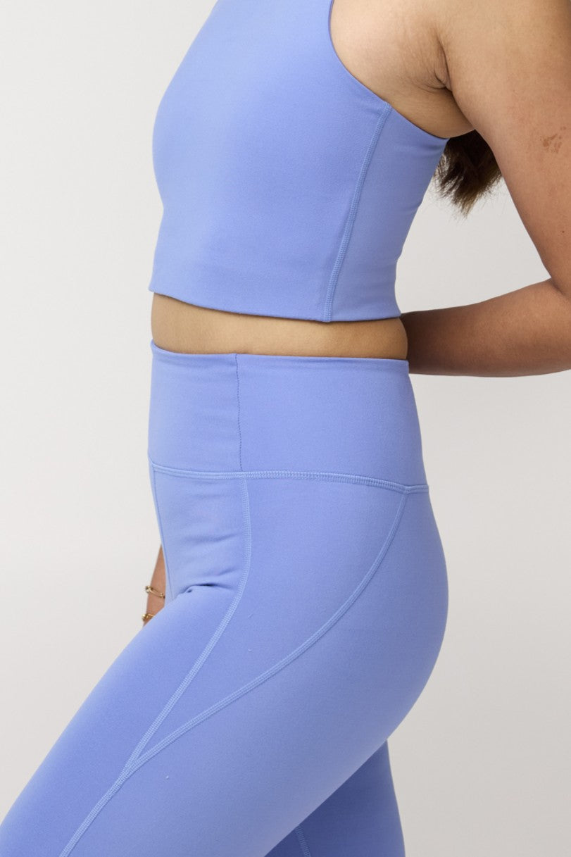 Compressive High-Rise Legging, Long, Periwinkle