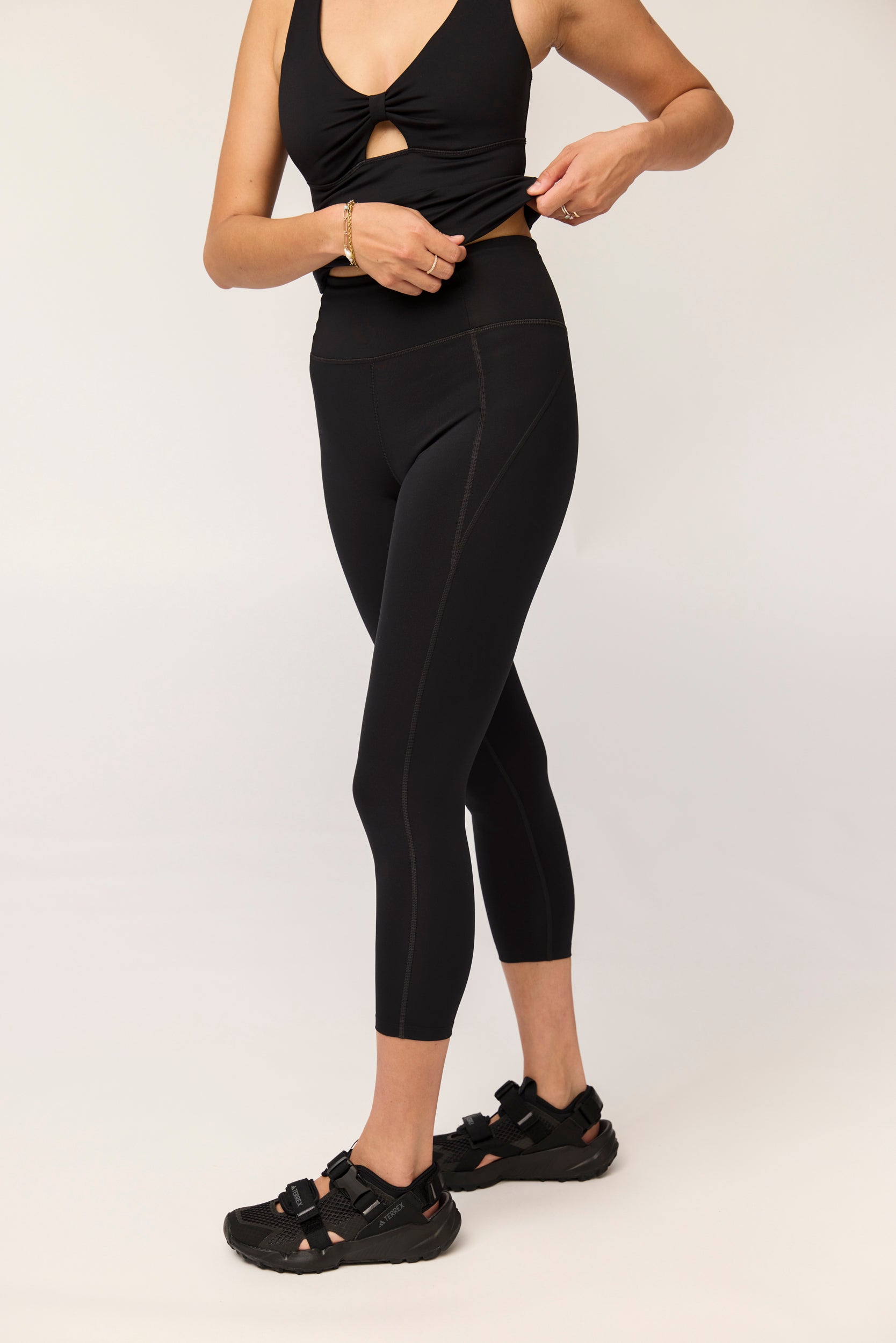 Compressive High-Rise Legging, 7/8, Black