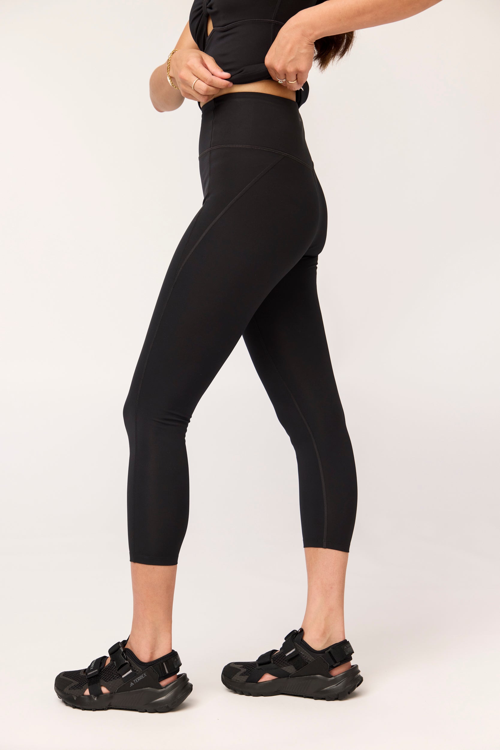 Compressive High-Rise Legging, 7/8, Black