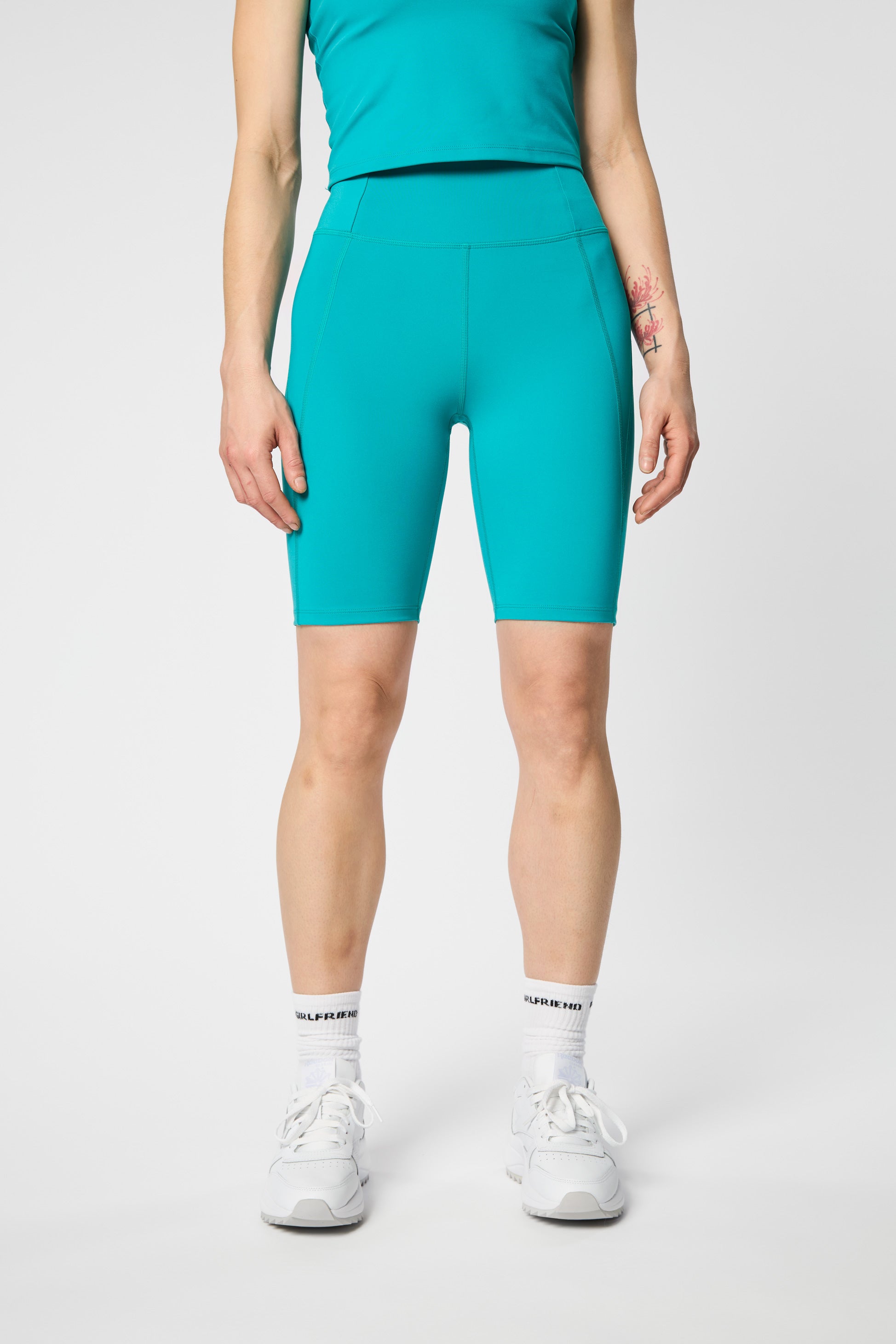 Compressive High-Rise Bike Shorts, Peacock