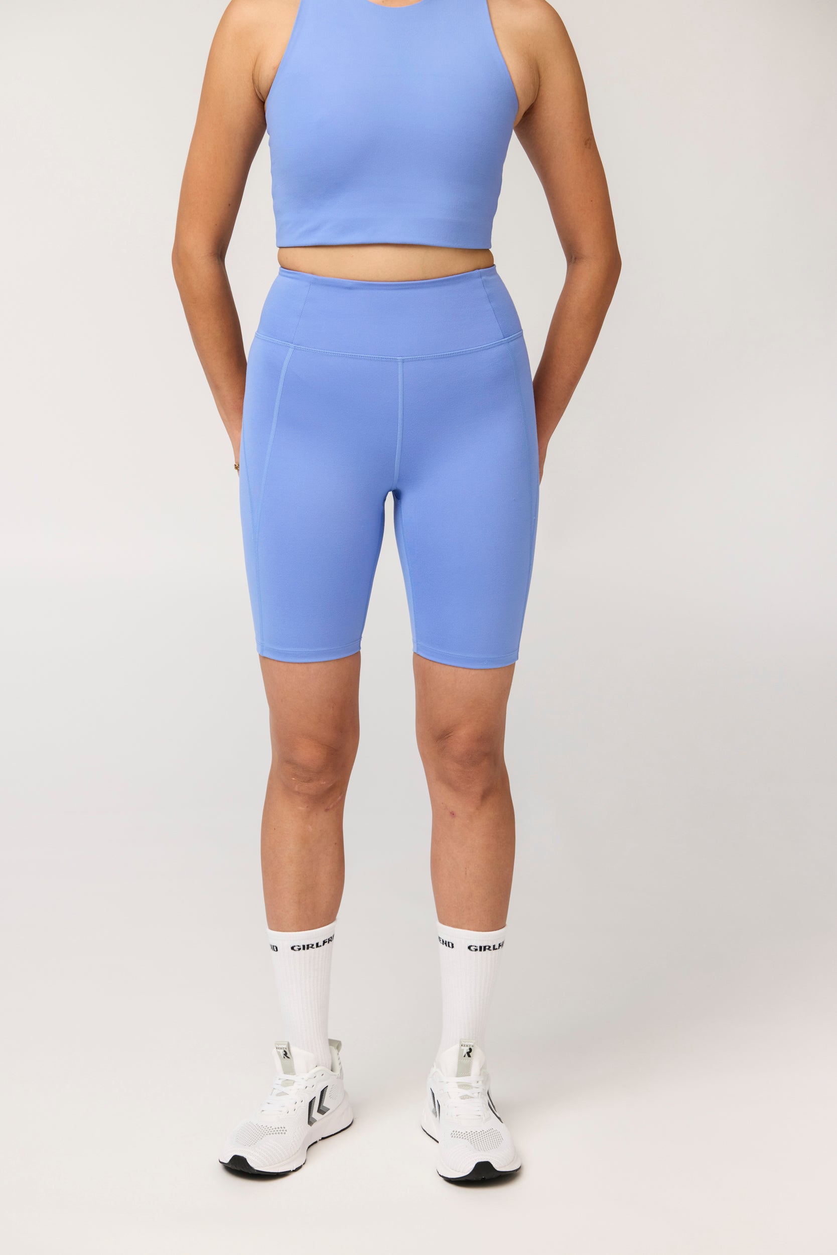 Compressive High-Rise Bike Shorts, Periwinkle