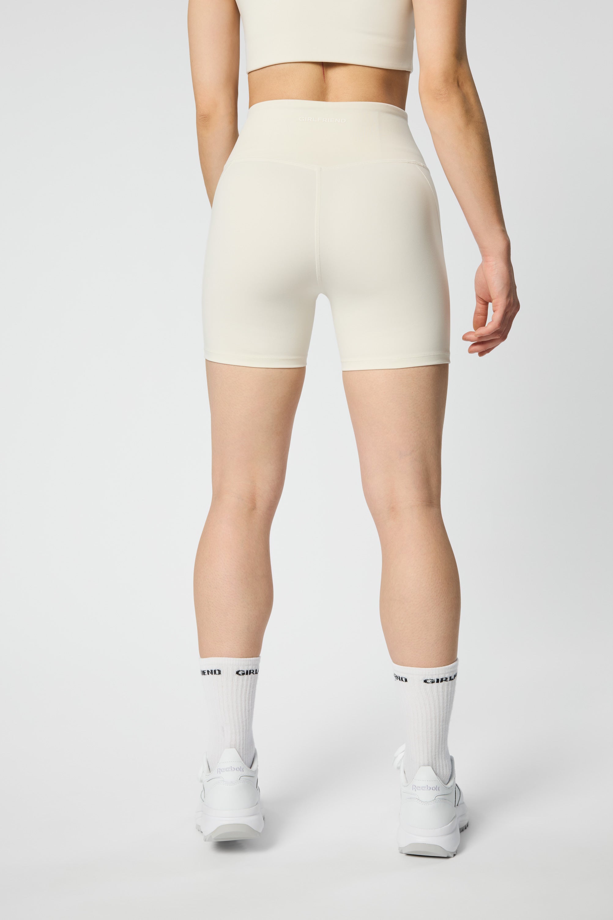 Compressive High-Rise Run Shorts, Ivory