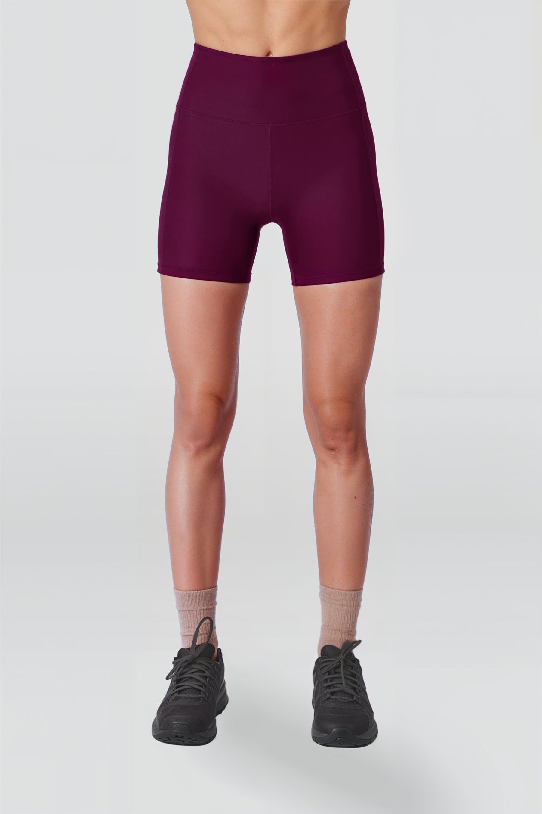 Compressive High-Rise Run Shorts Plum