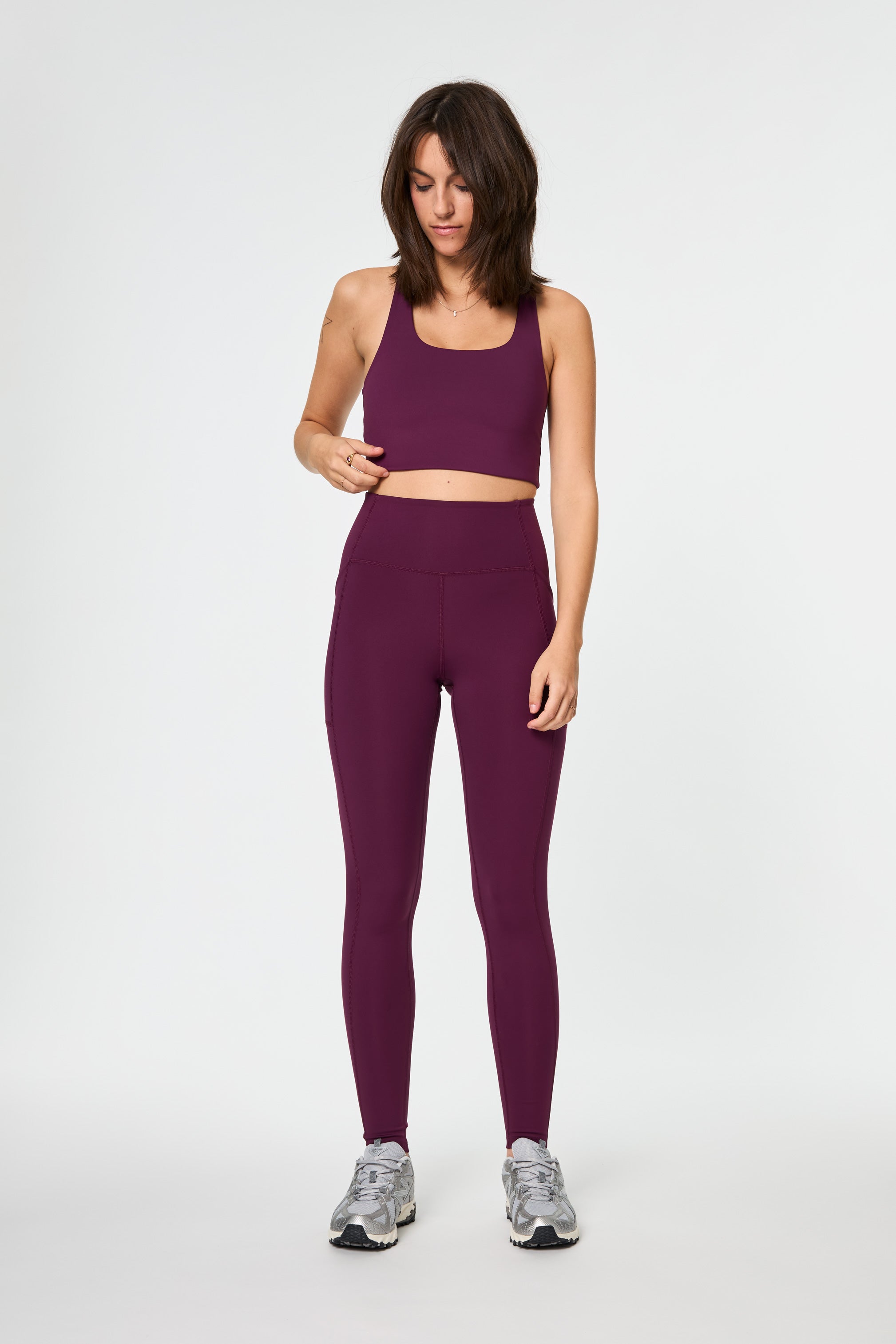 Pocket High-Rise Legging, Long, Plum
