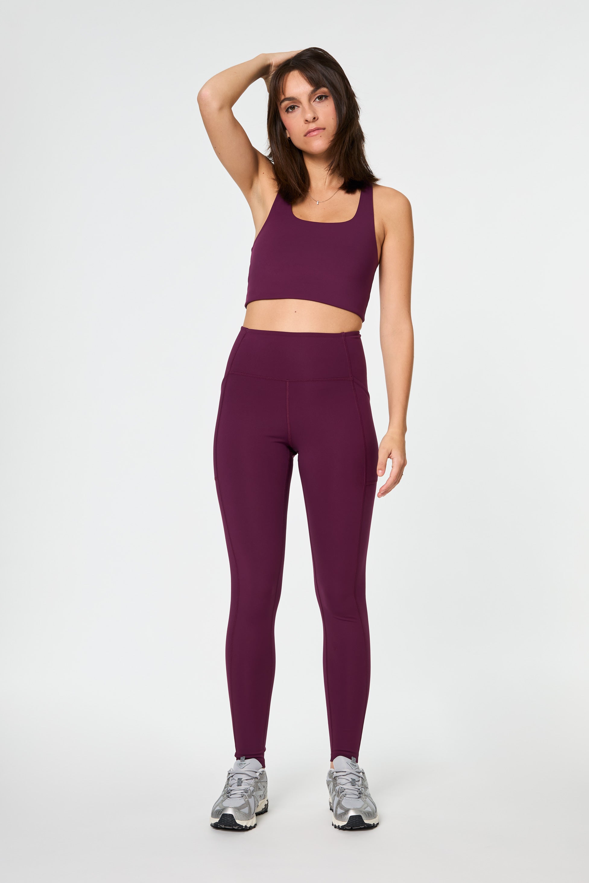 Pocket High-Rise Legging, Long, Plum