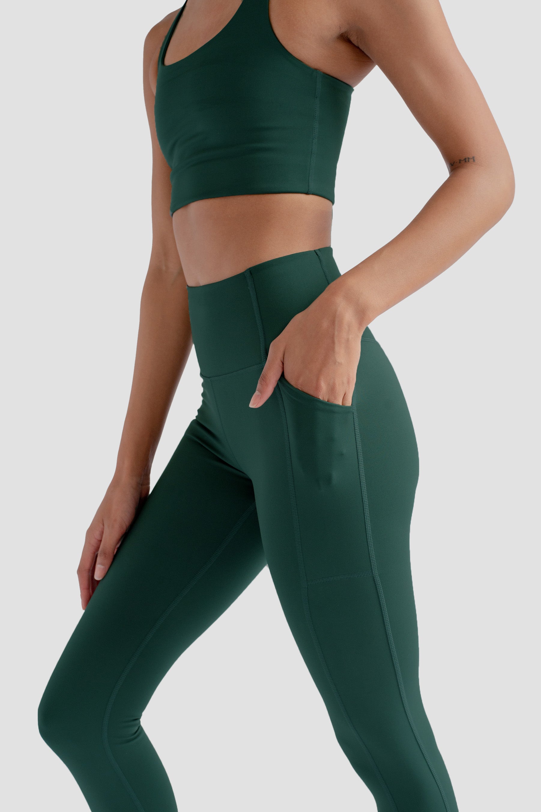 Pocket High-Rise Legging, 7/8, Moss