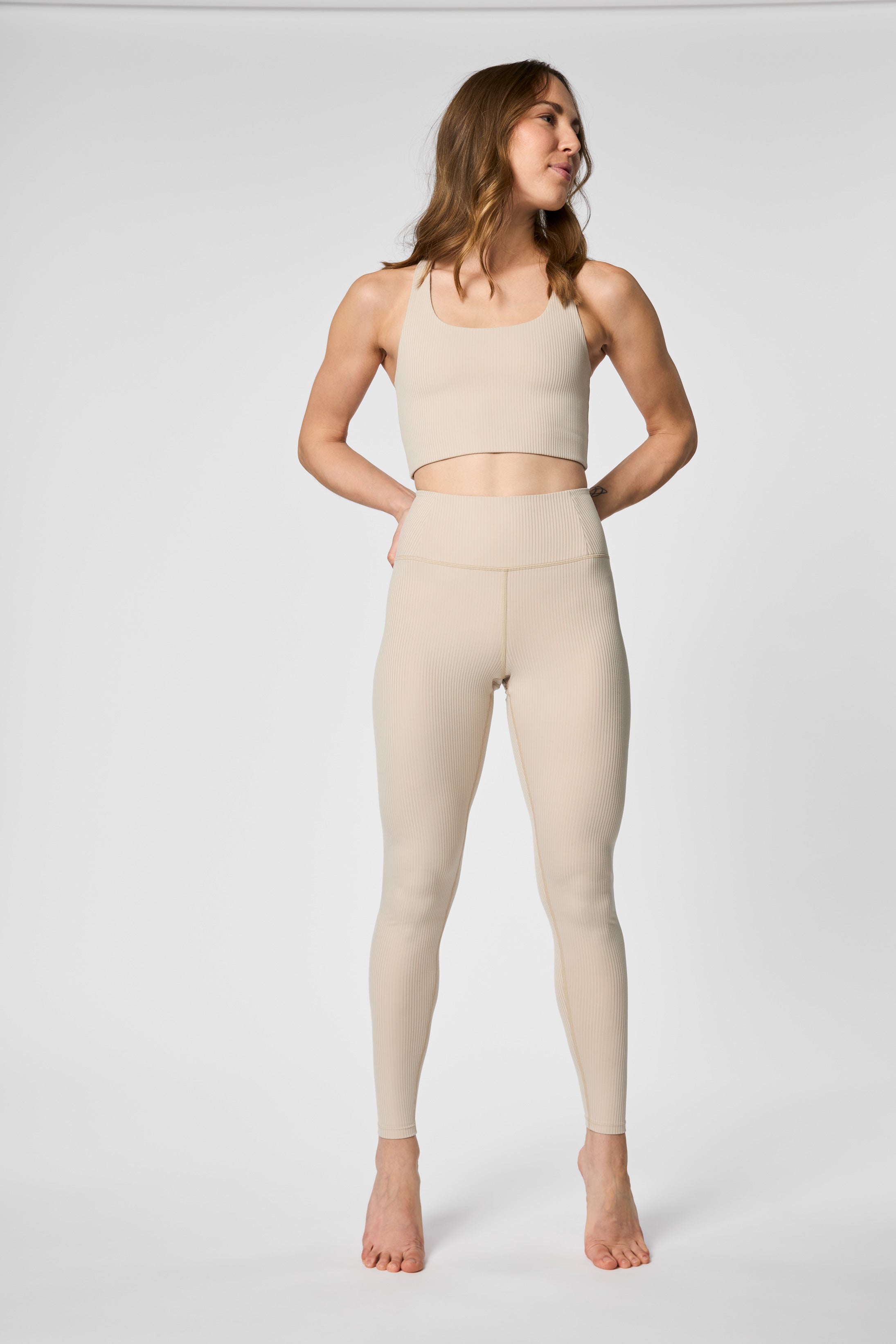Rib High-Rise Legging, Long, Feather