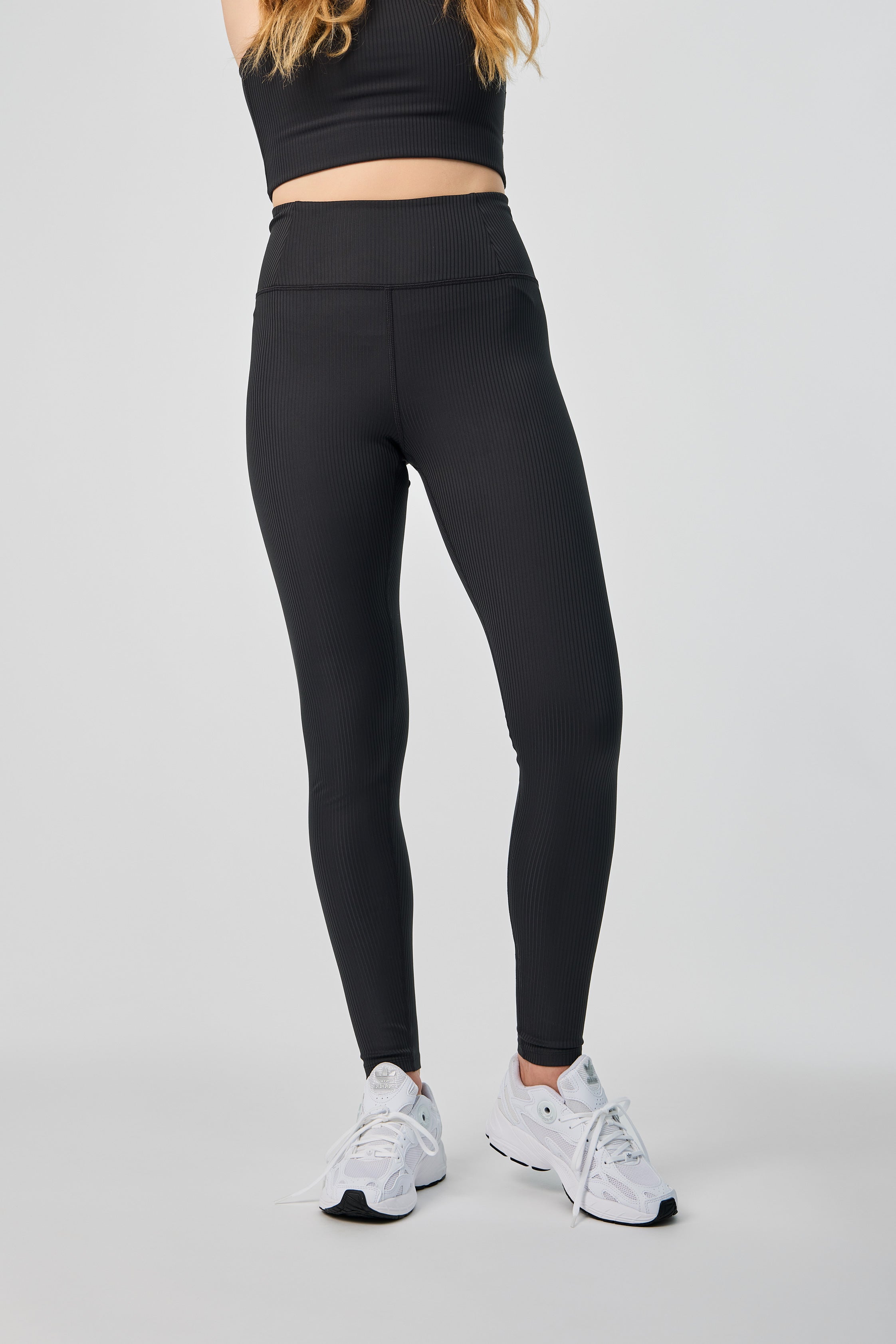 Rib High-Rise Legging, Long, Black