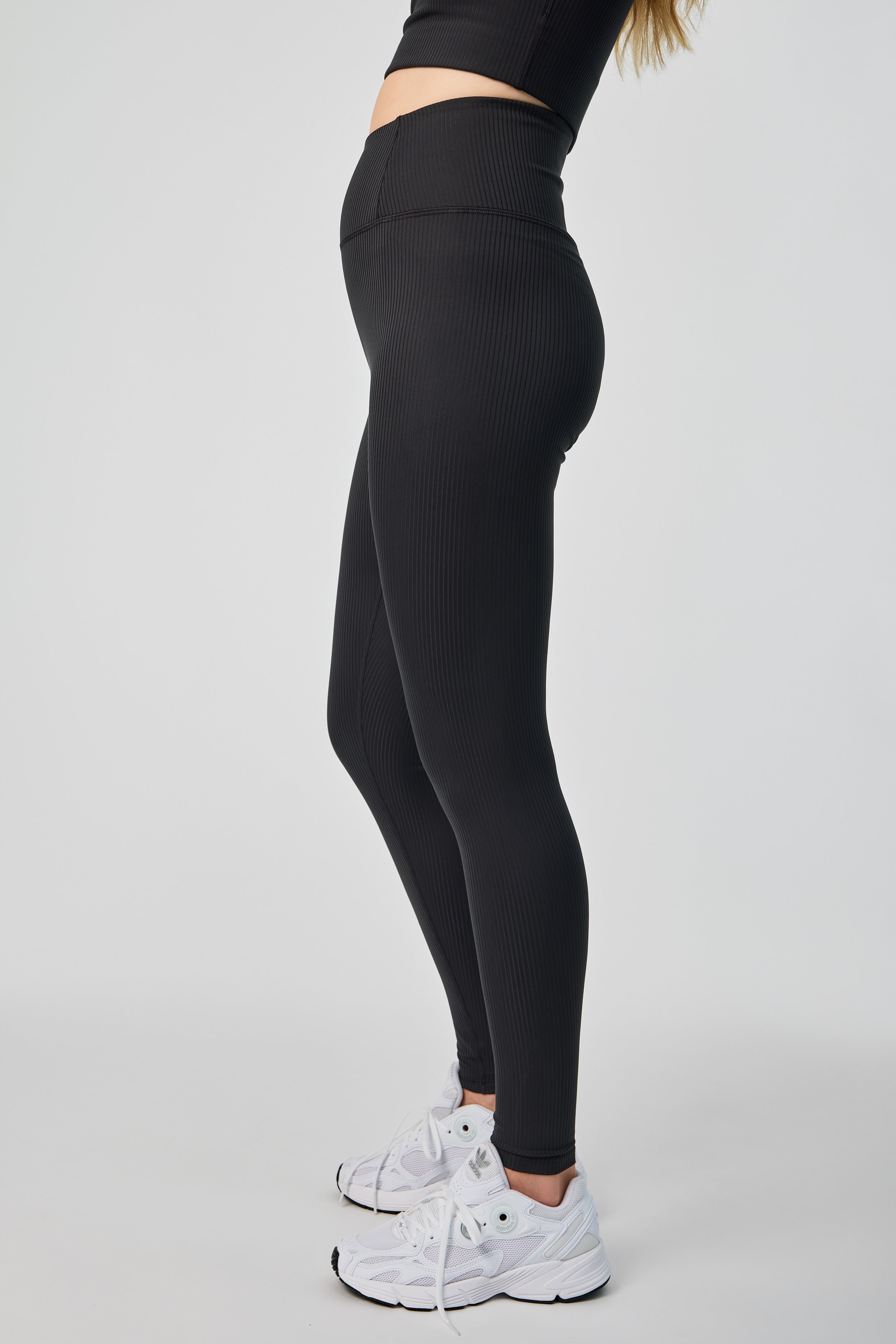 Rib High-Rise Legging, Long, Black