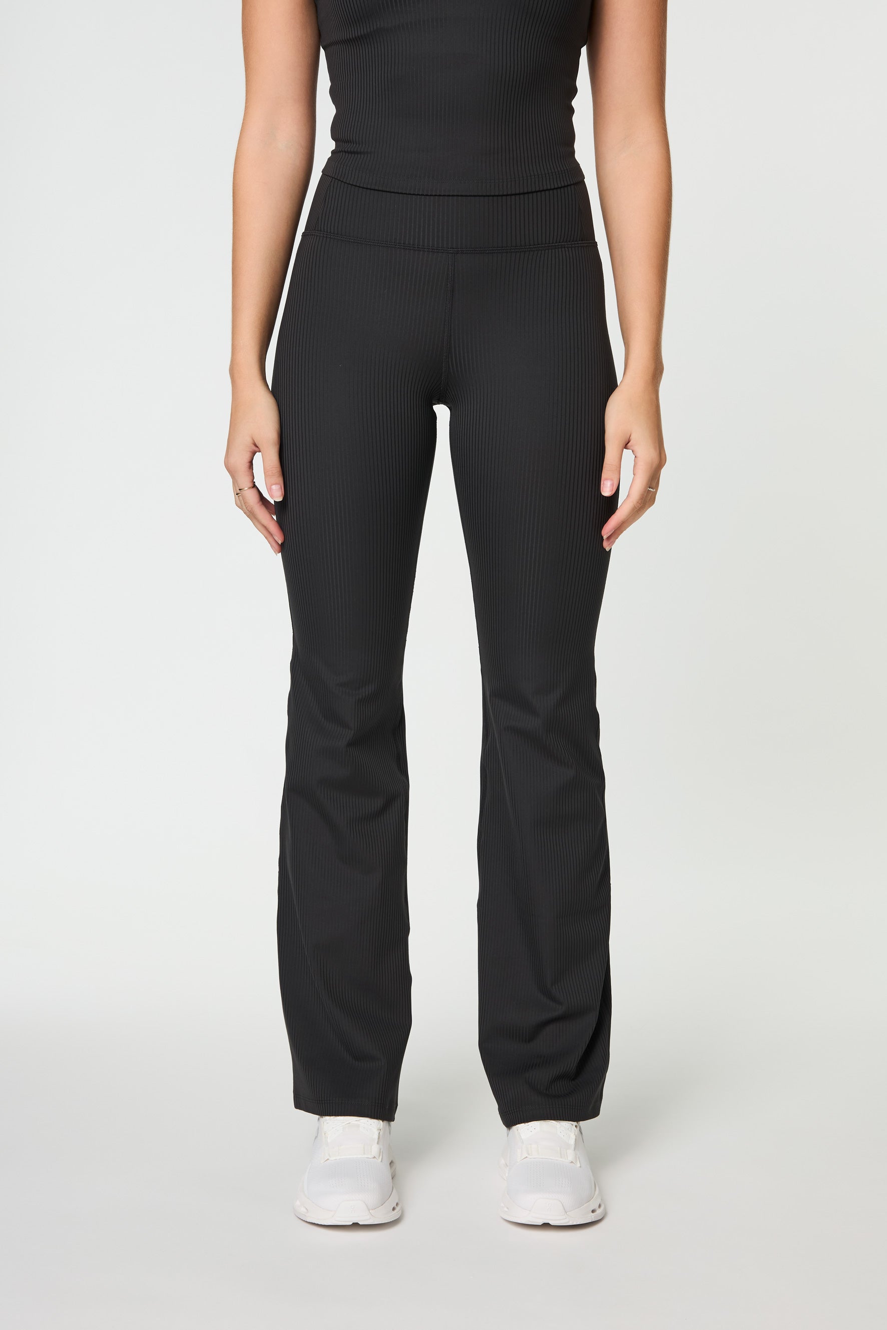 Rib Flare Legging, Black