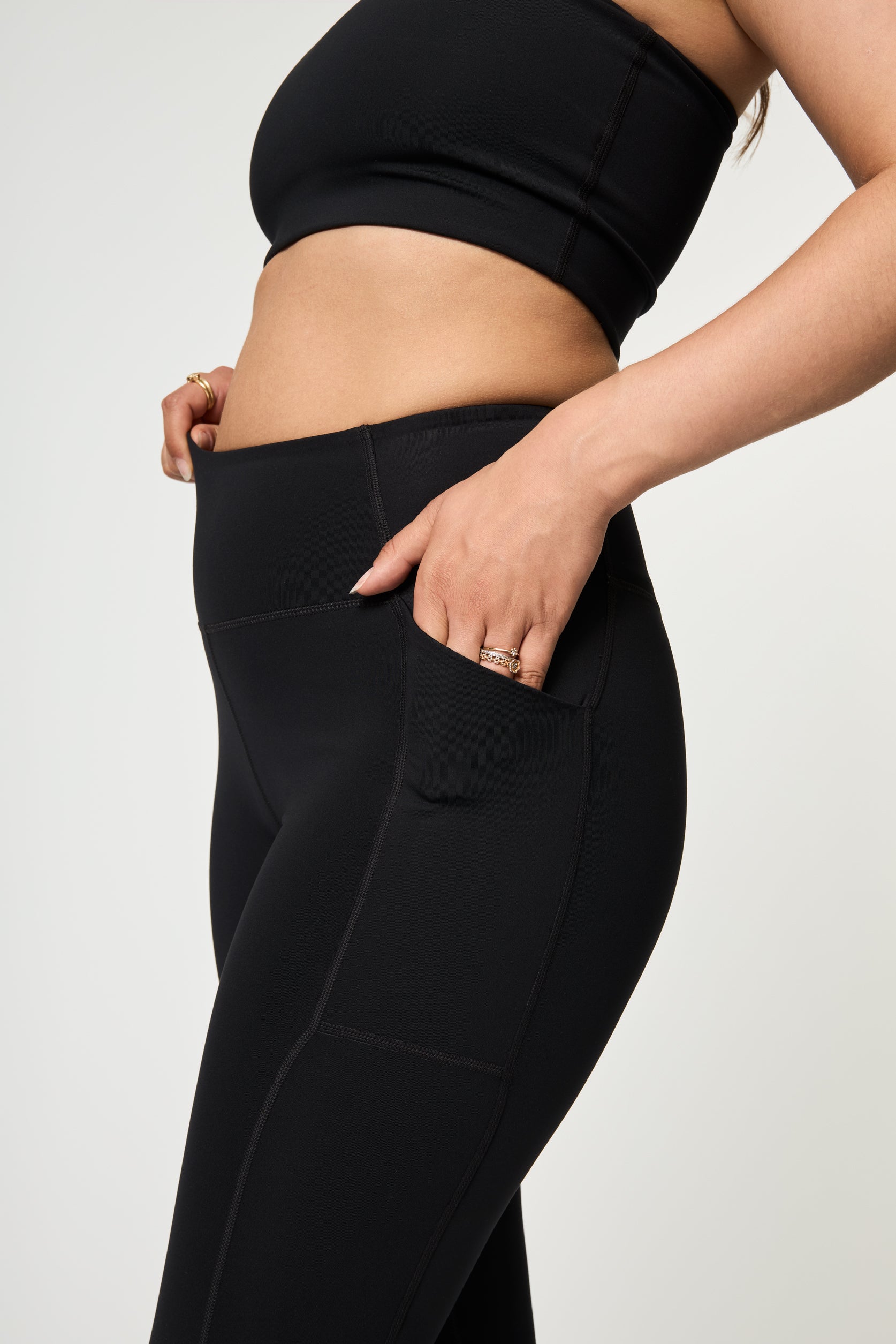Pocket High-Rise Legging, 7/8, Black
