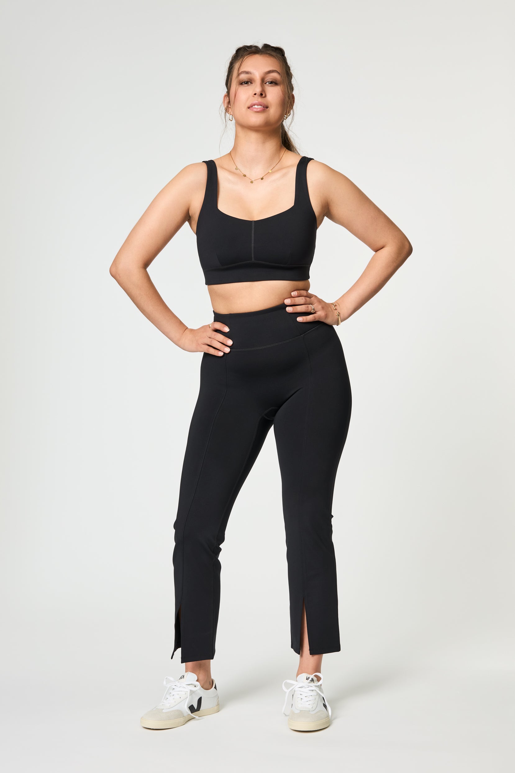 Luxe Split Hem Legging, Black