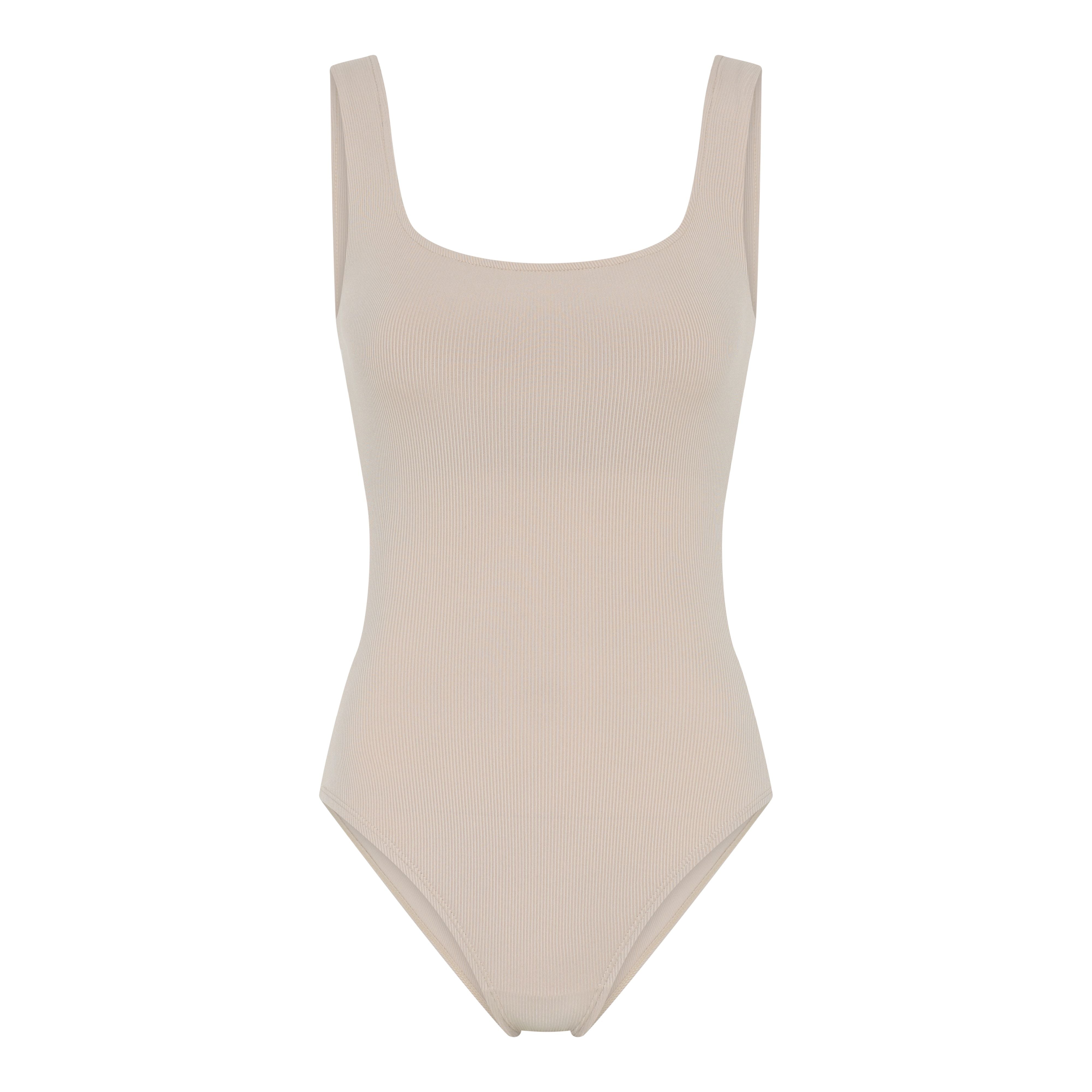 Square Neck Bodysuit, Cream