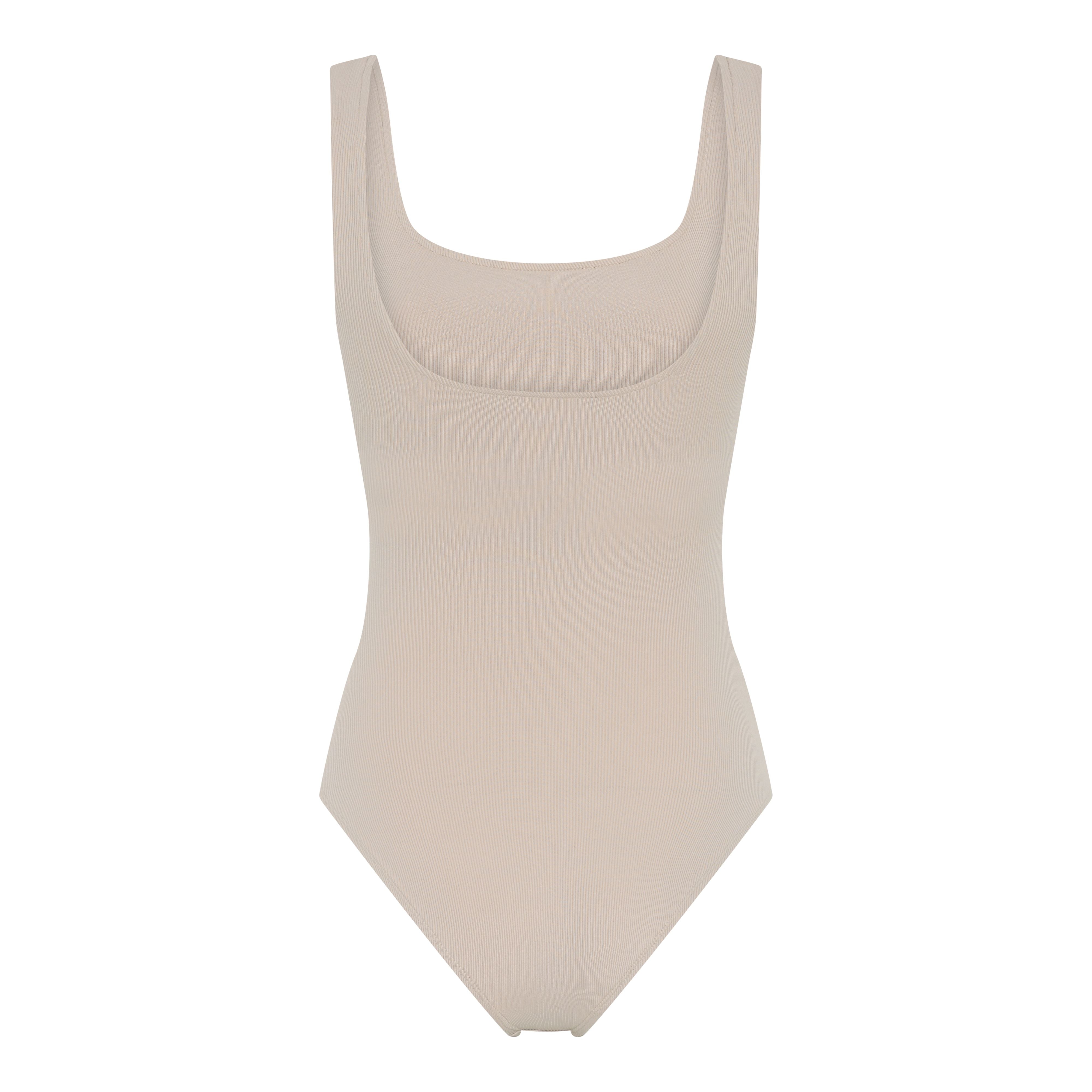 Square Neck Bodysuit, Cream