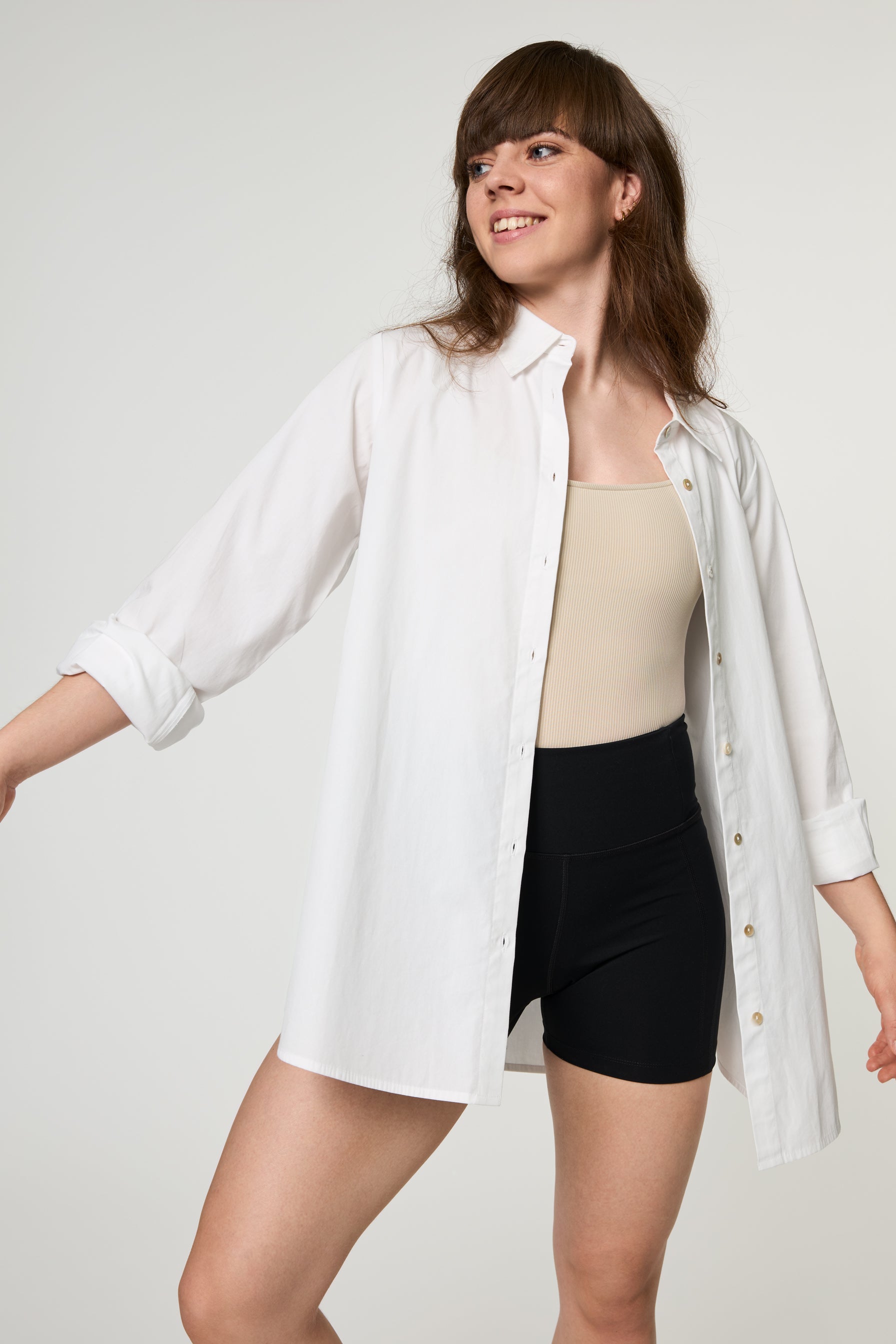 Square Neck Bodysuit, Cream
