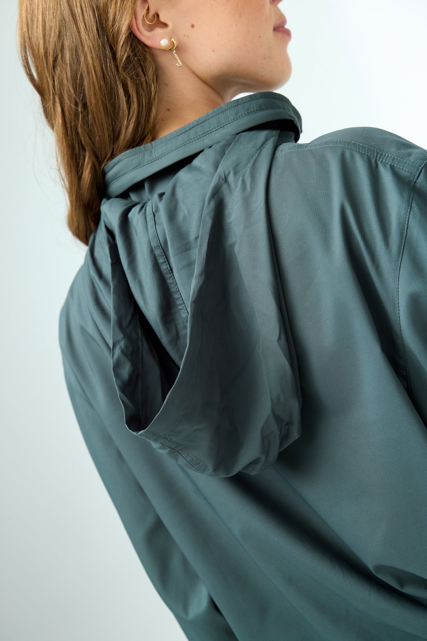 Hummingbird Windbreaker, Half Zip, Moss