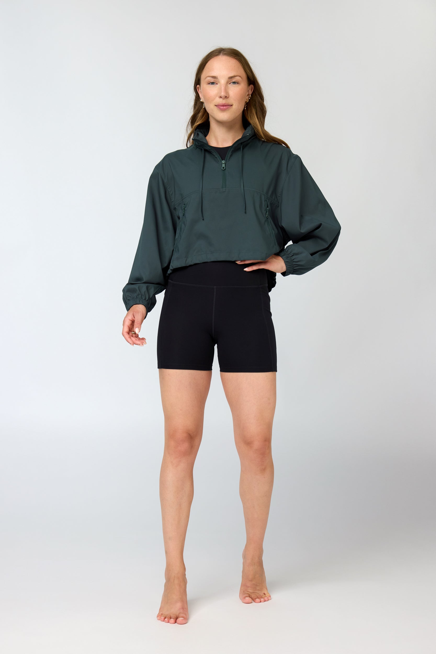 Hummingbird Windbreaker, Half Zip, Moss