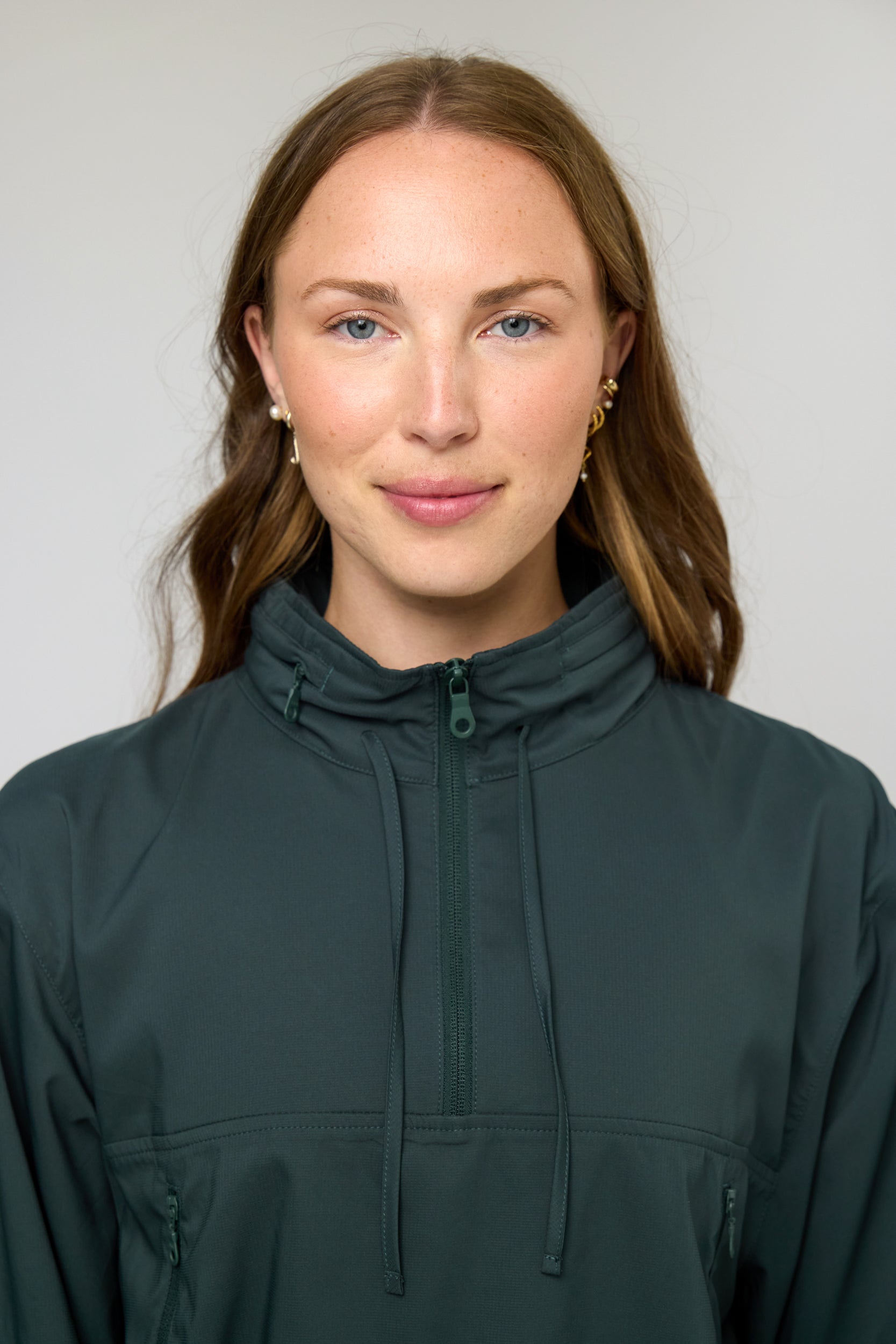 Hummingbird Windbreaker, Half Zip, Moss