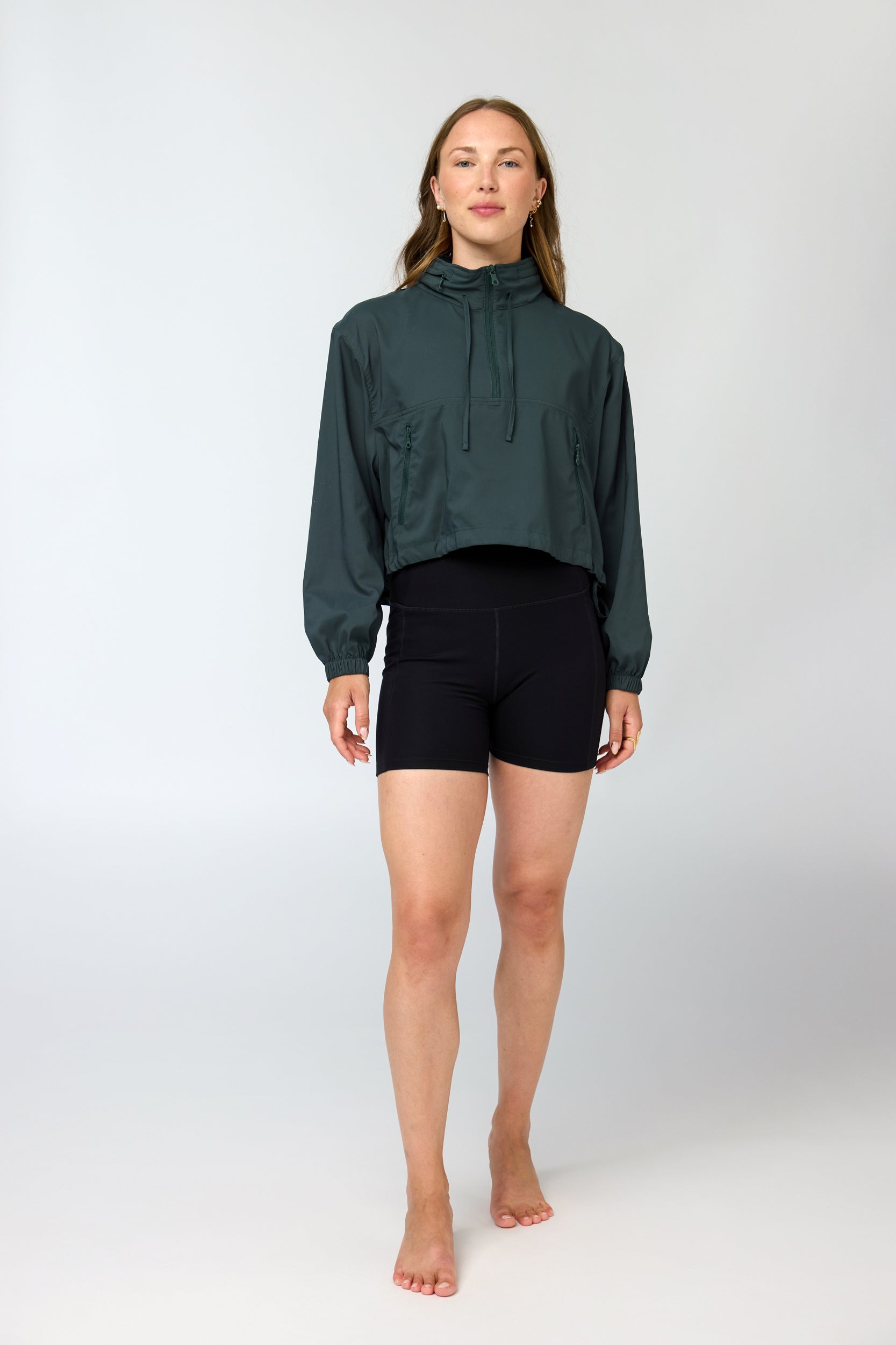 Hummingbird Windbreaker, Half Zip, Moss