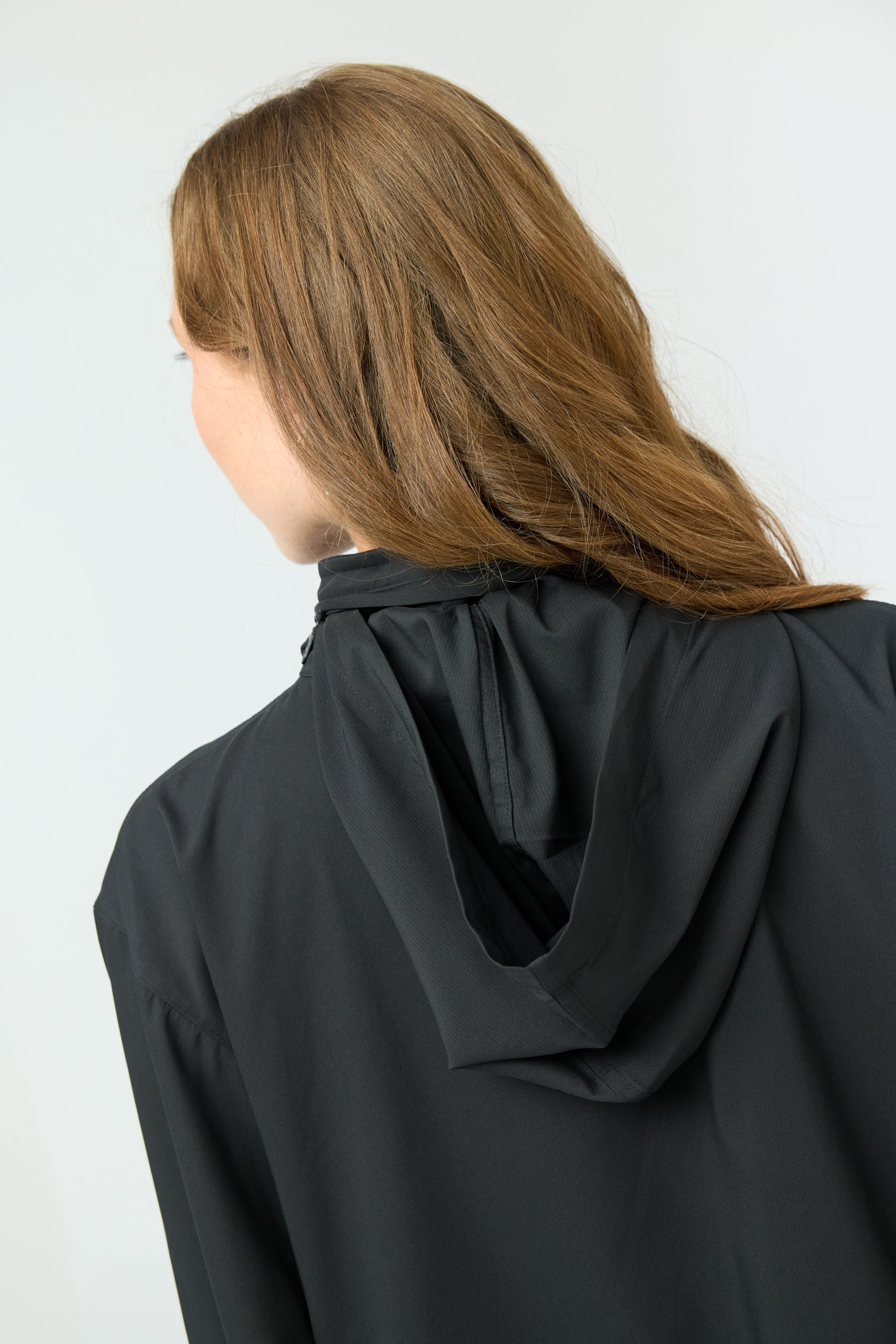 Hummingbird Windbreaker, Half Zip, Black