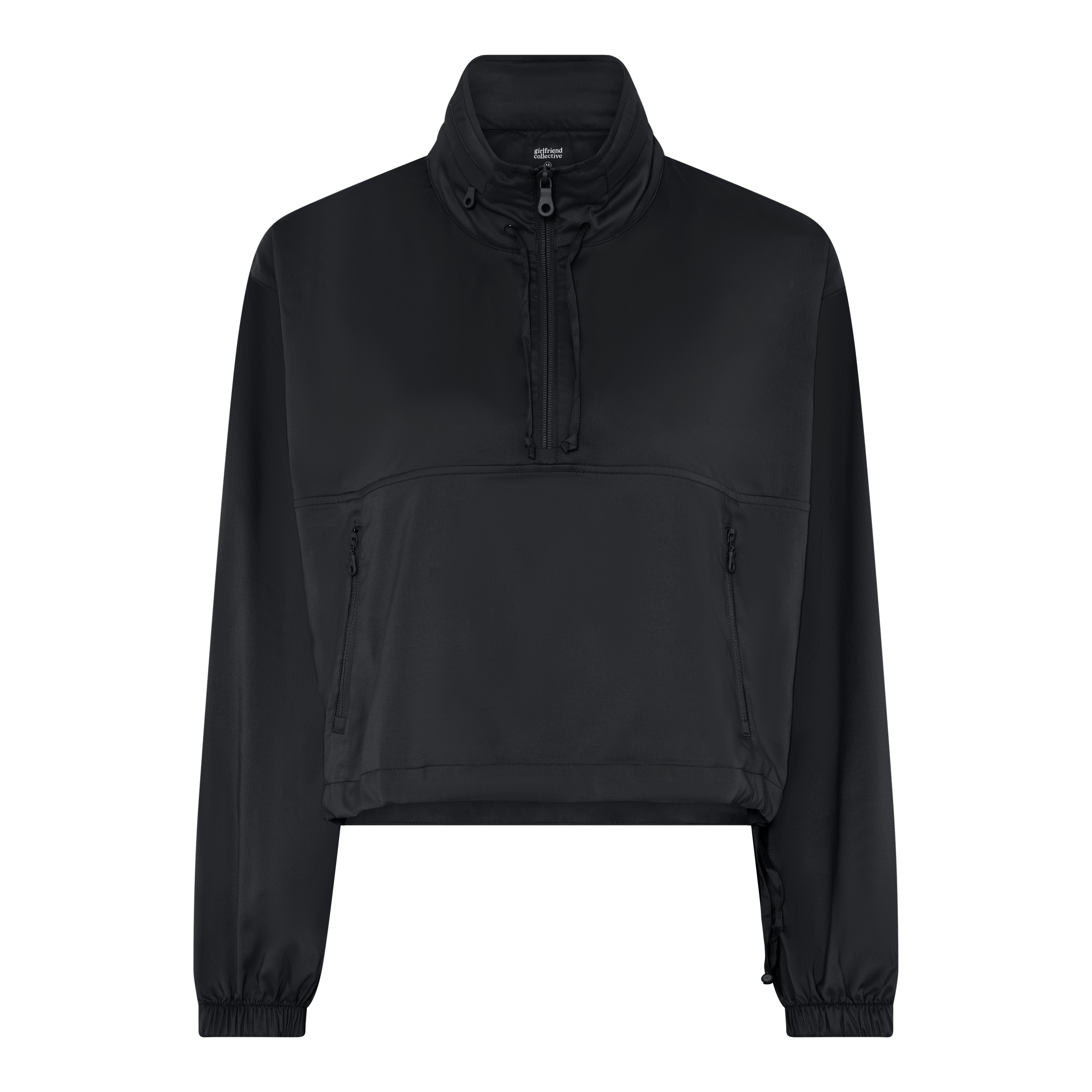 Hummingbird Windbreaker, Half Zip, Black