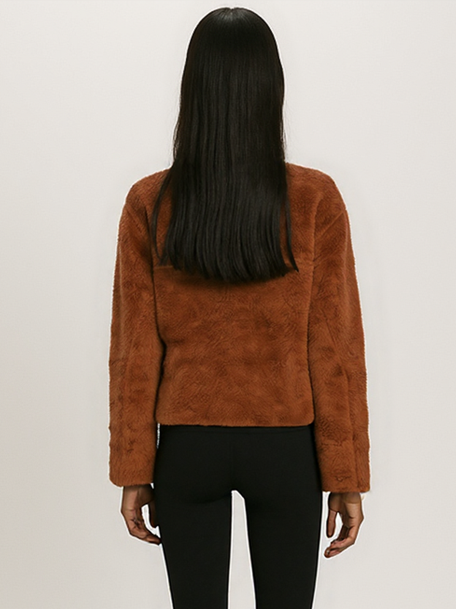 Recycled Fleece Jacket, Half Zip, Mocha Bisque
