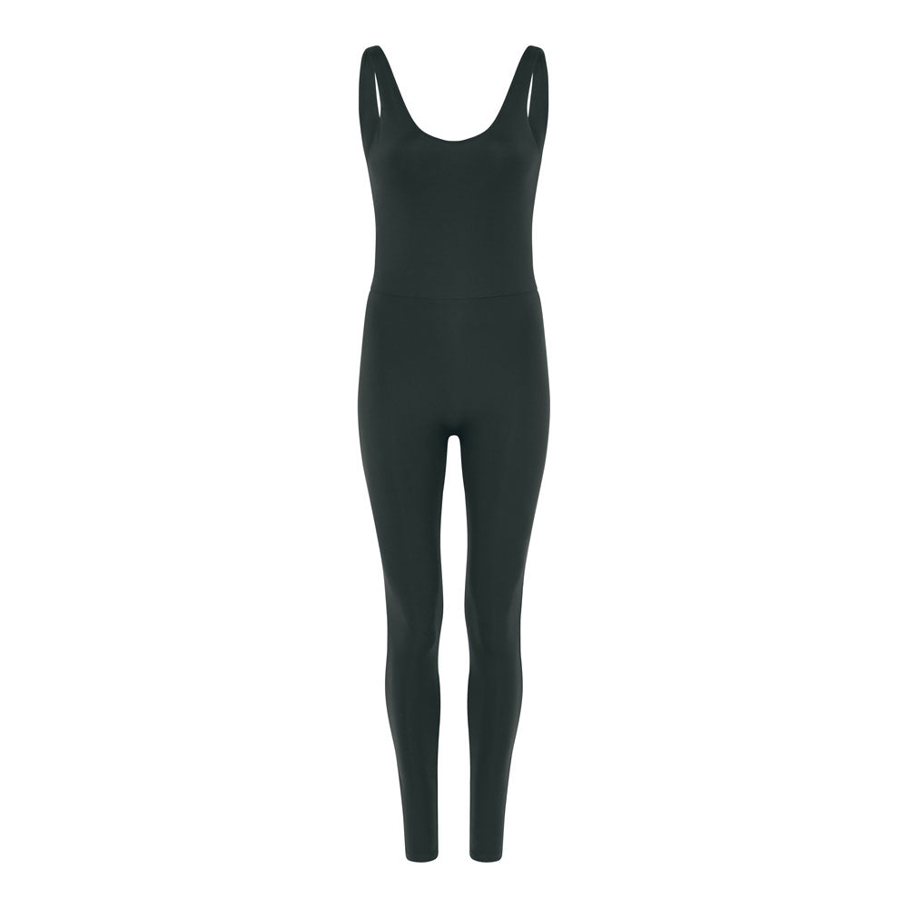 Scoop Back Unitard, Long, Moss
