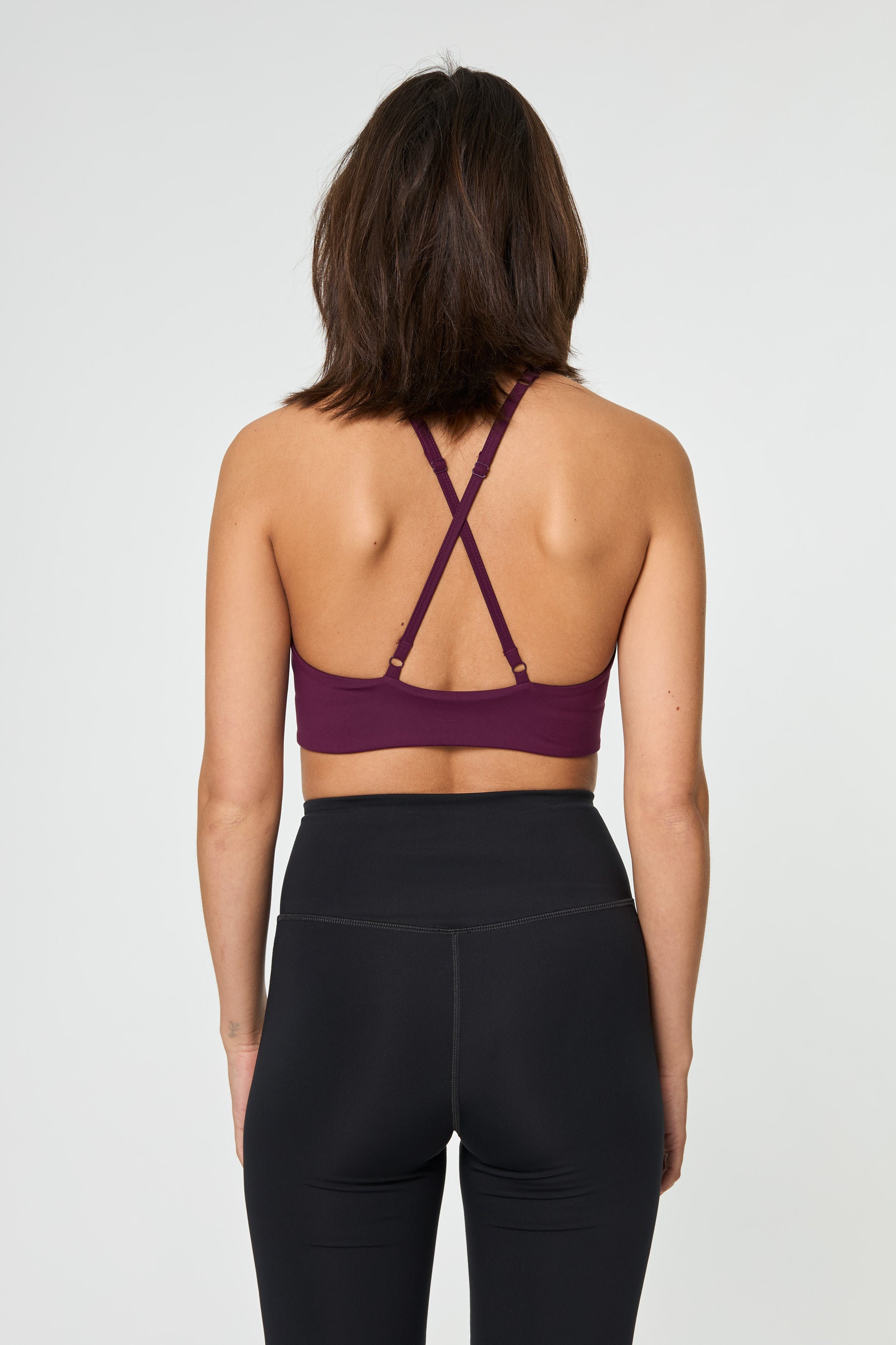Topanga Bra, Cross-Back, Plum
