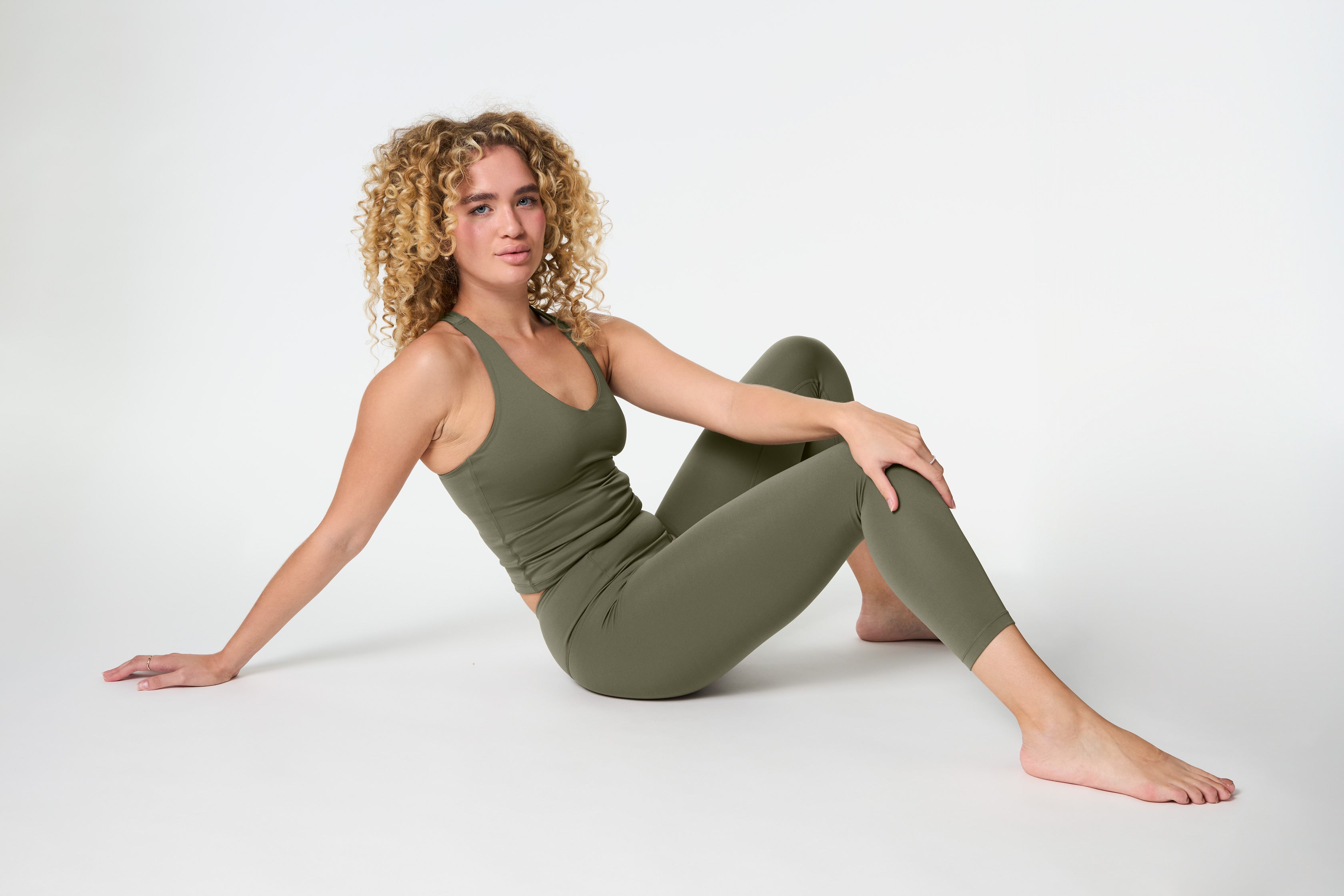 Float Zoe Tank, Cross-Back, Cured Green