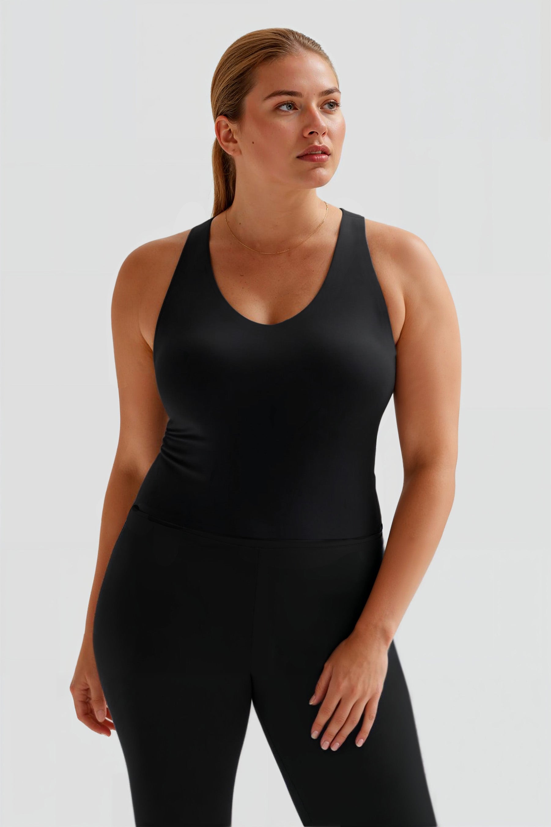 Float Zoe Tank, Cross-Back, Black