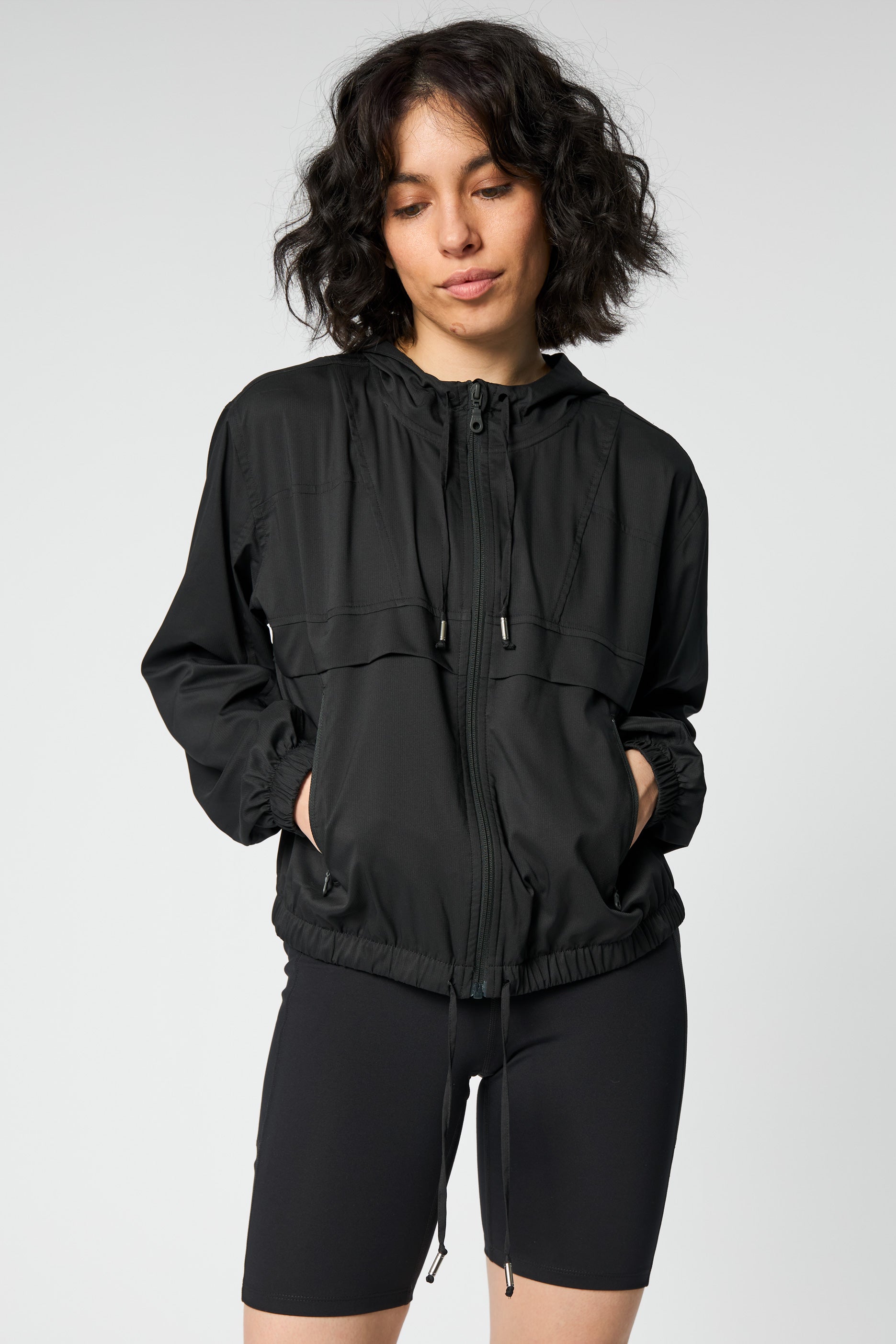 Allie Hoodie Windbreaker, Black