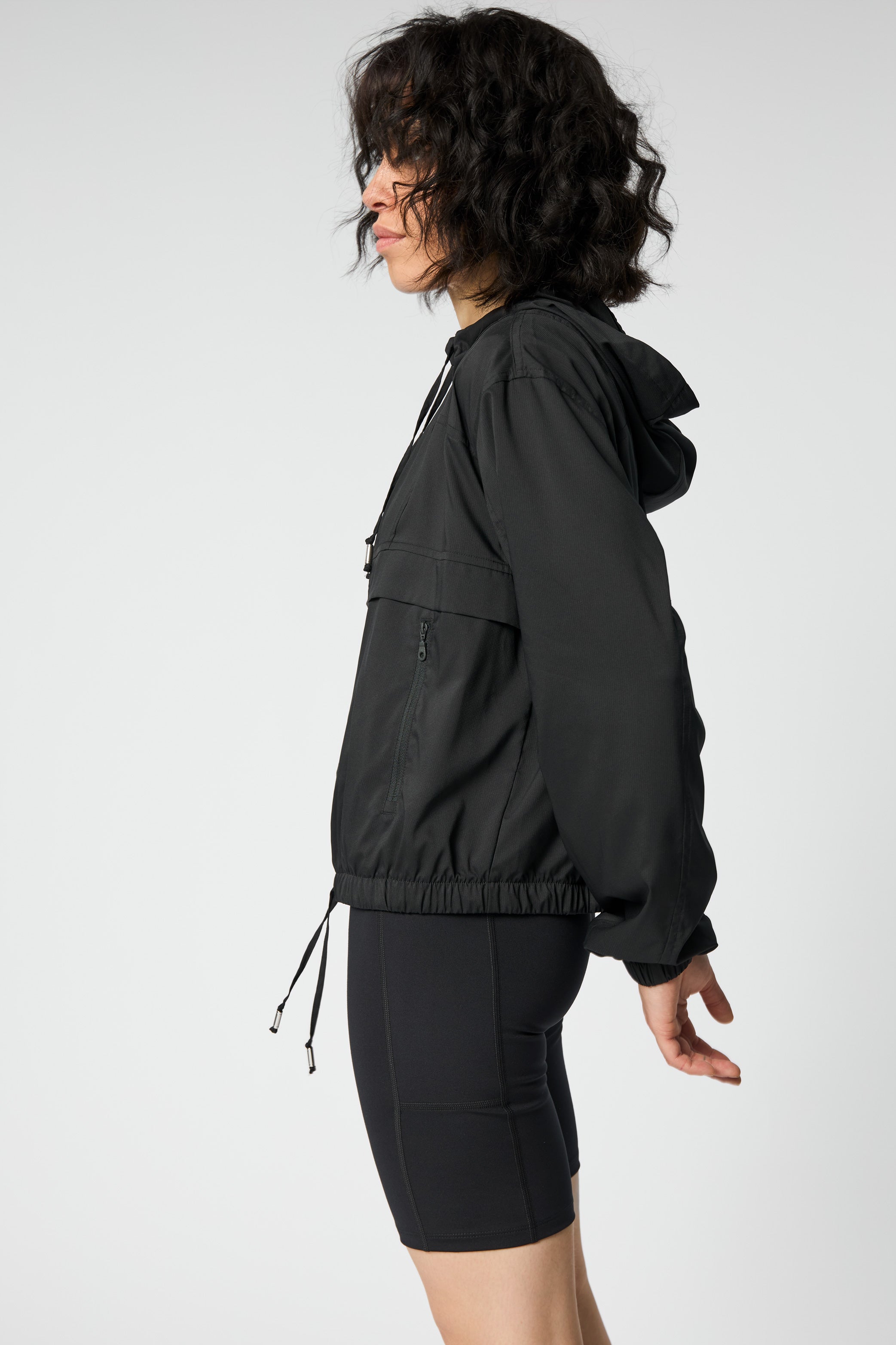 Allie Hoodie Windbreaker, Black