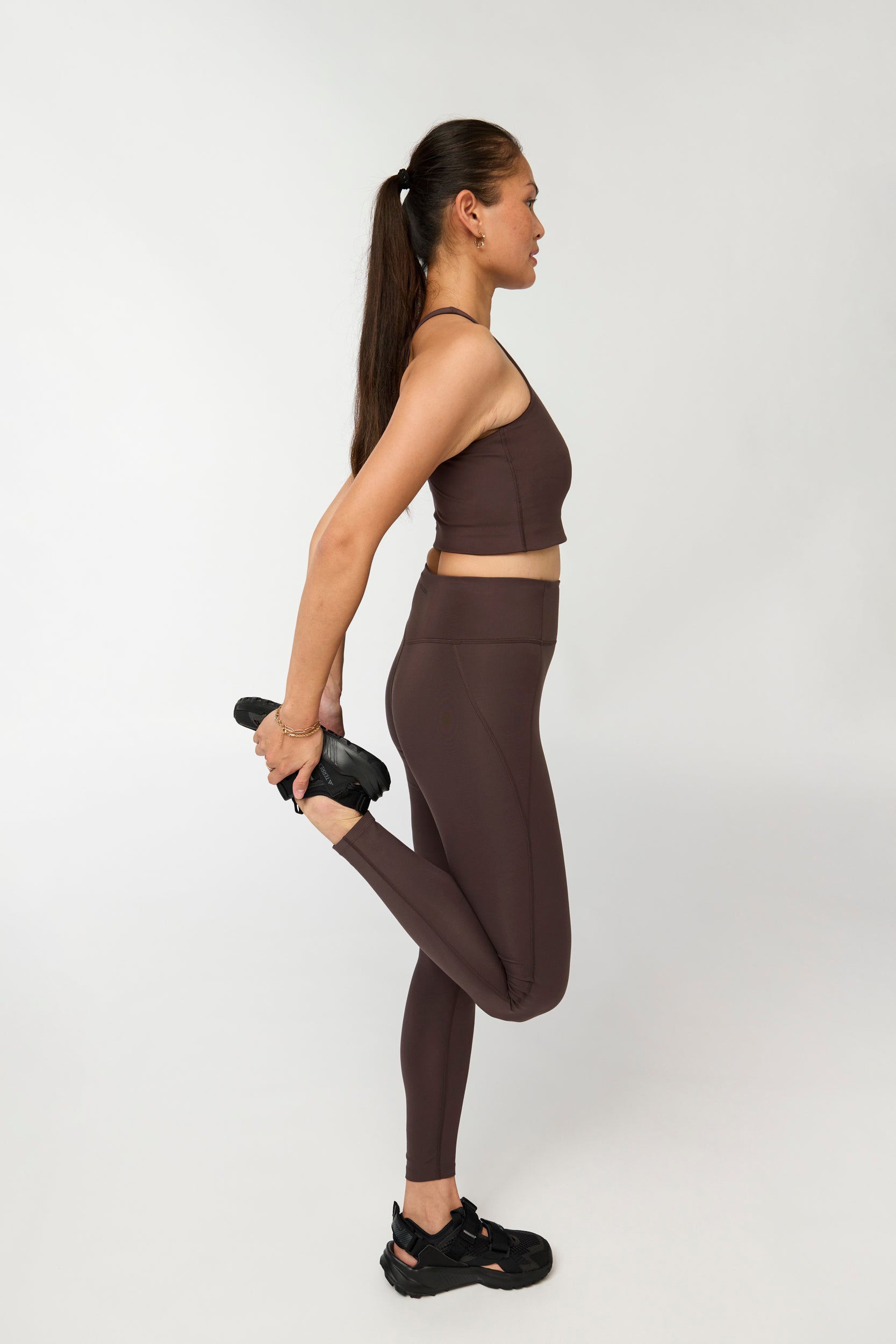 Compressive High-Rise Legging, Long, Driftwood