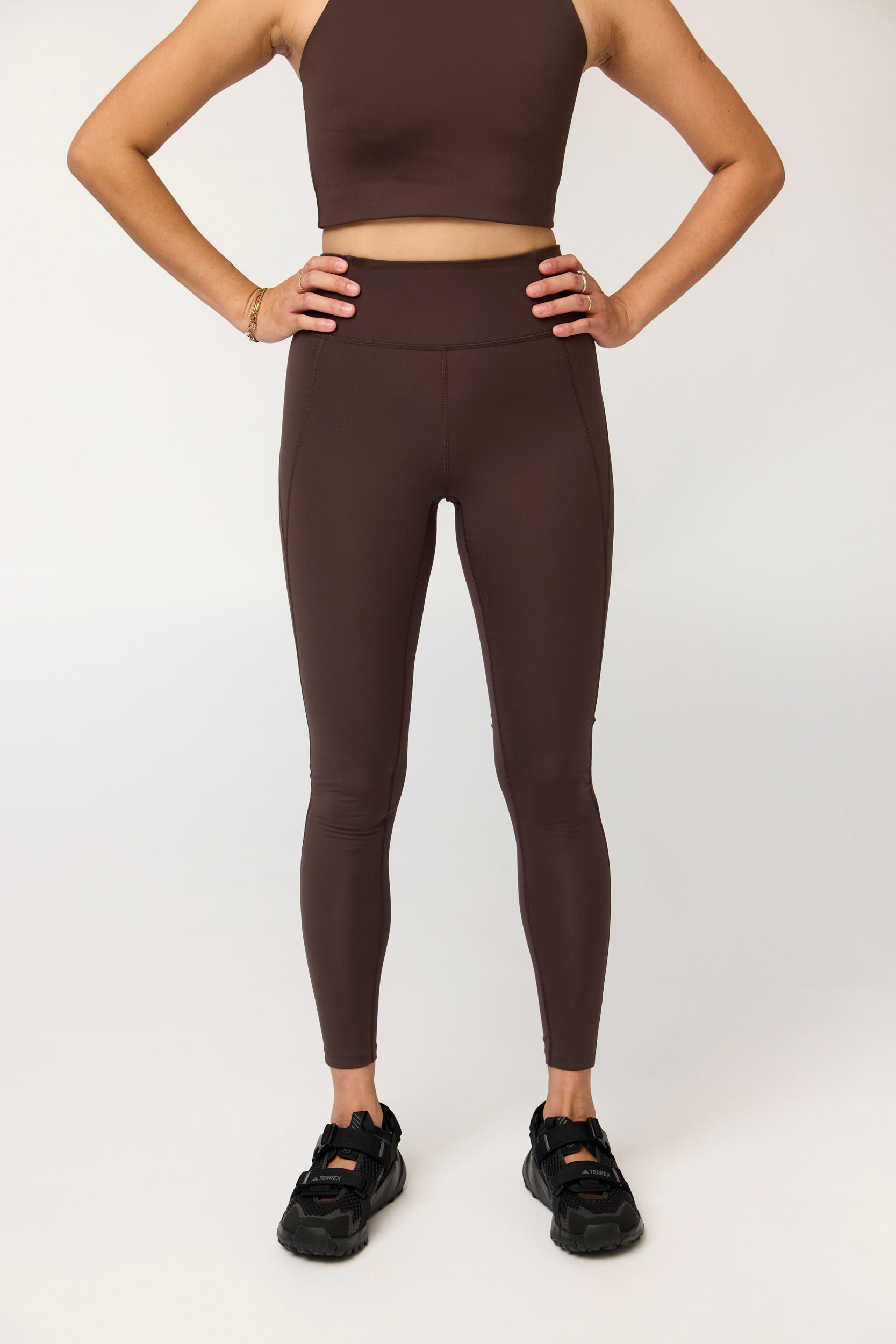Compressive High-Rise Legging, Long, Driftwood