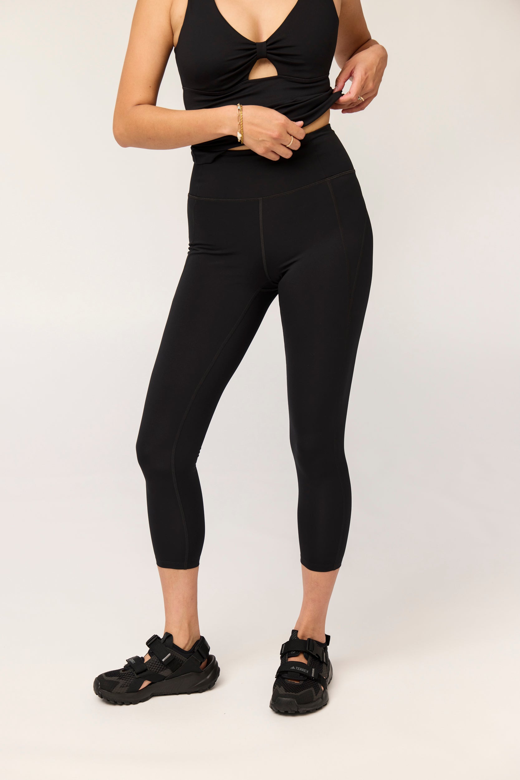 Compressive High-Rise Legging, 7/8, Black