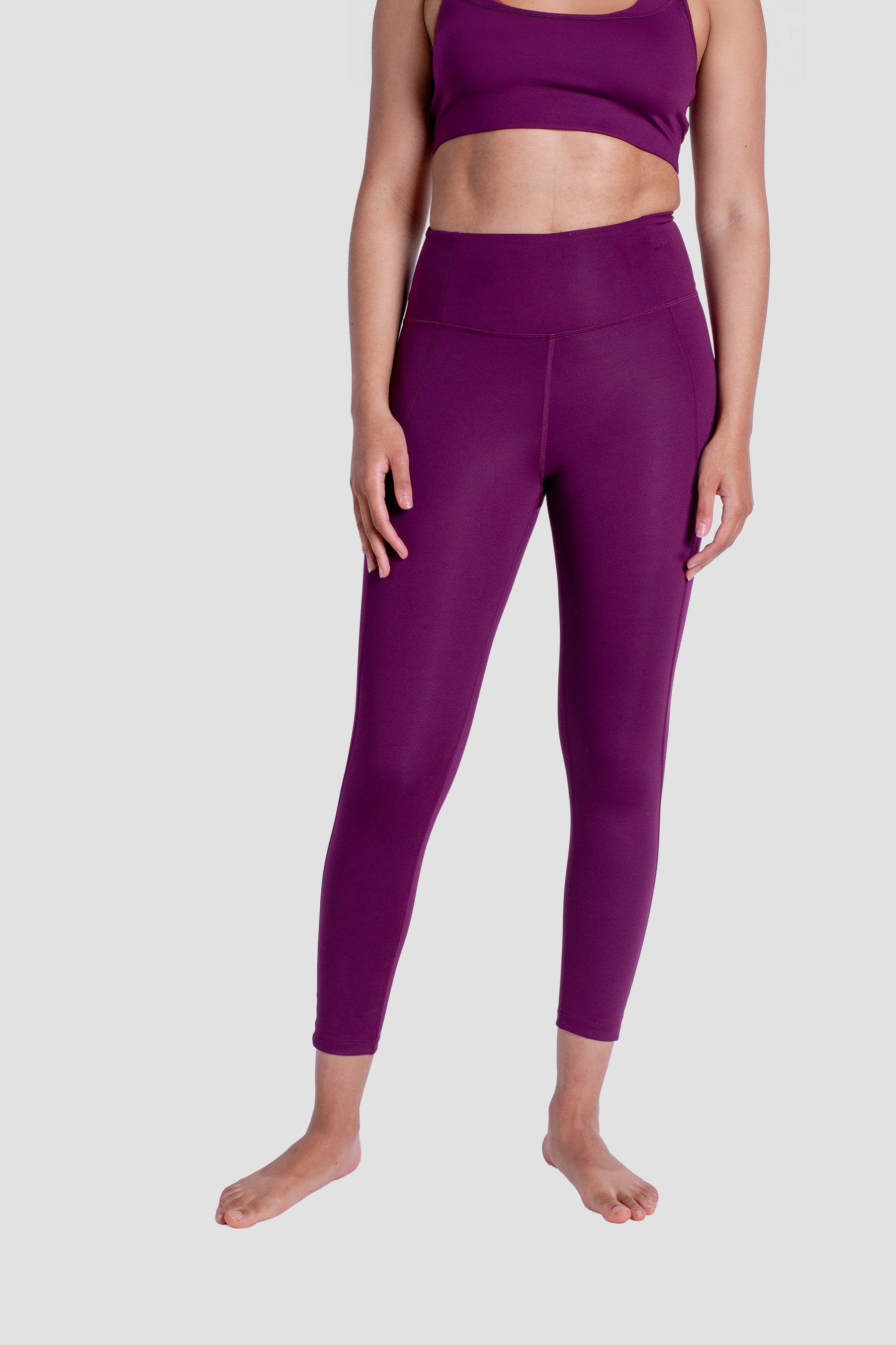 Compressive High-Rise Legging, 7/8, Plum
