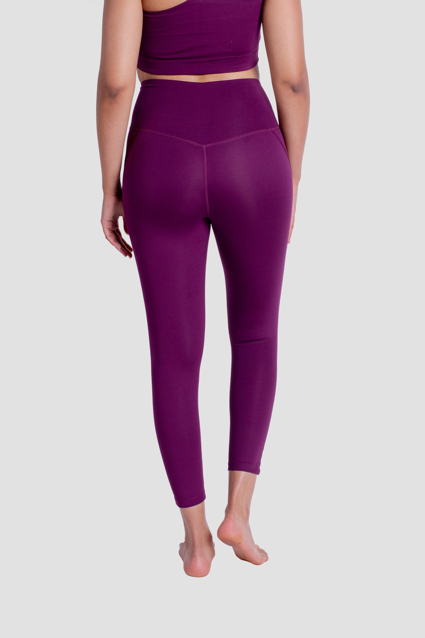 Compressive High-Rise Legging, 7/8, Plum