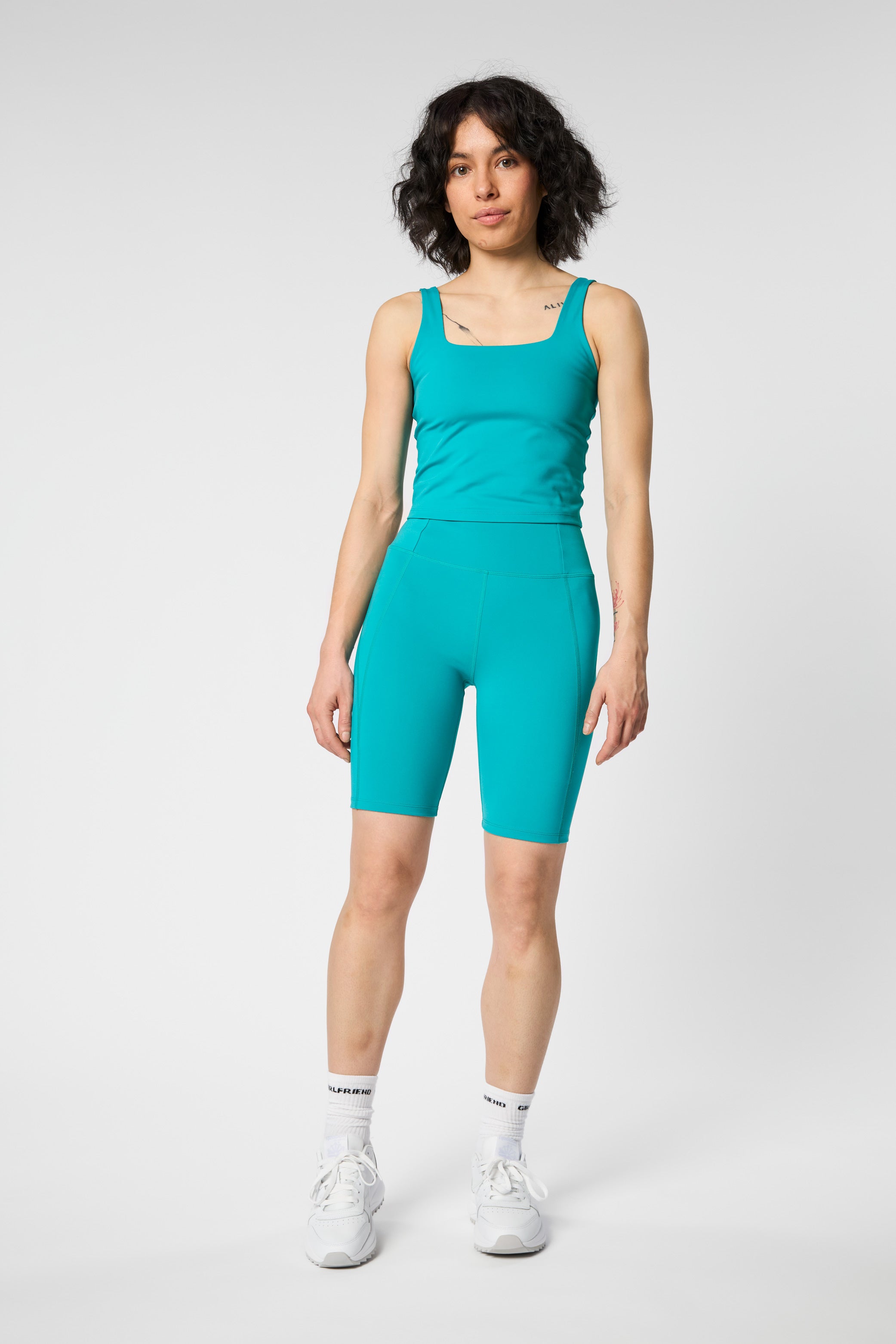 Compressive High-Rise Bike Shorts, Peacock