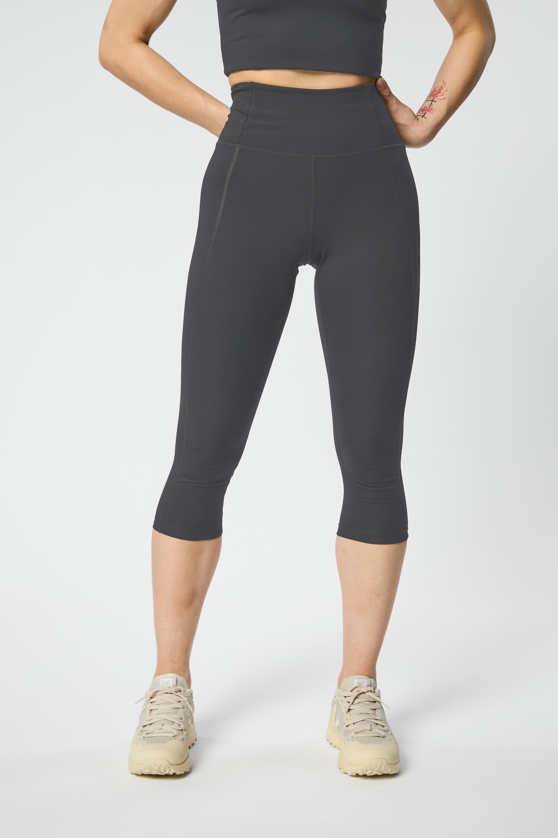 Compressive High-Rise Legging, Capri, Moon