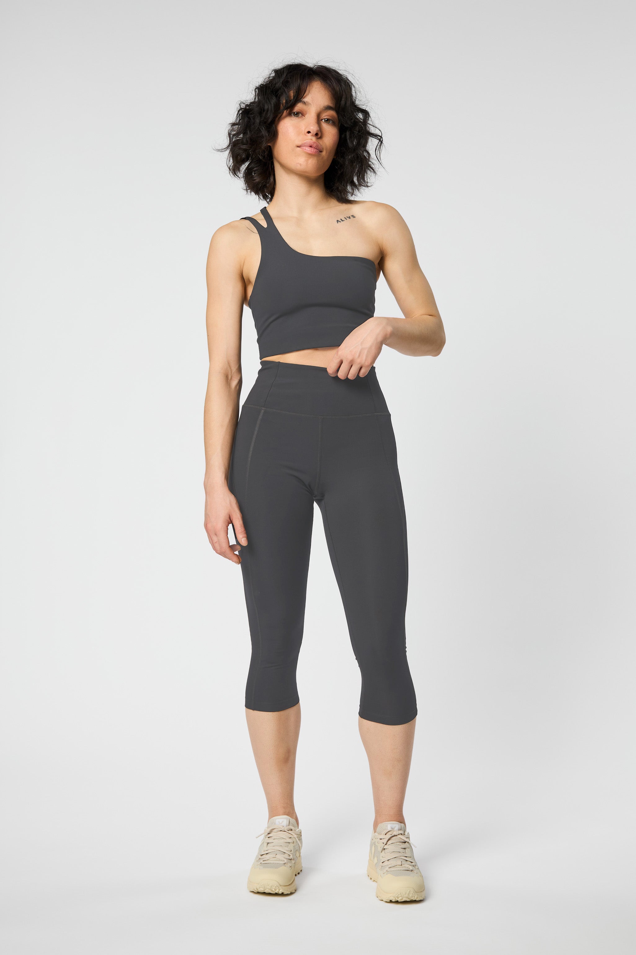 Compressive High-Rise Legging, Capri, Moon